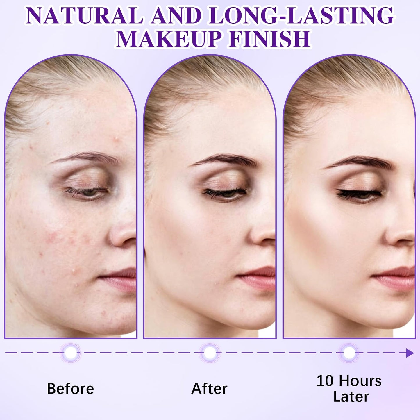 Full Coverage Creamy Foundation, 24h Long-Lasting Waterproof Matte Finish, Moisturizing, Lightweight for All Skin Types (Lvory)