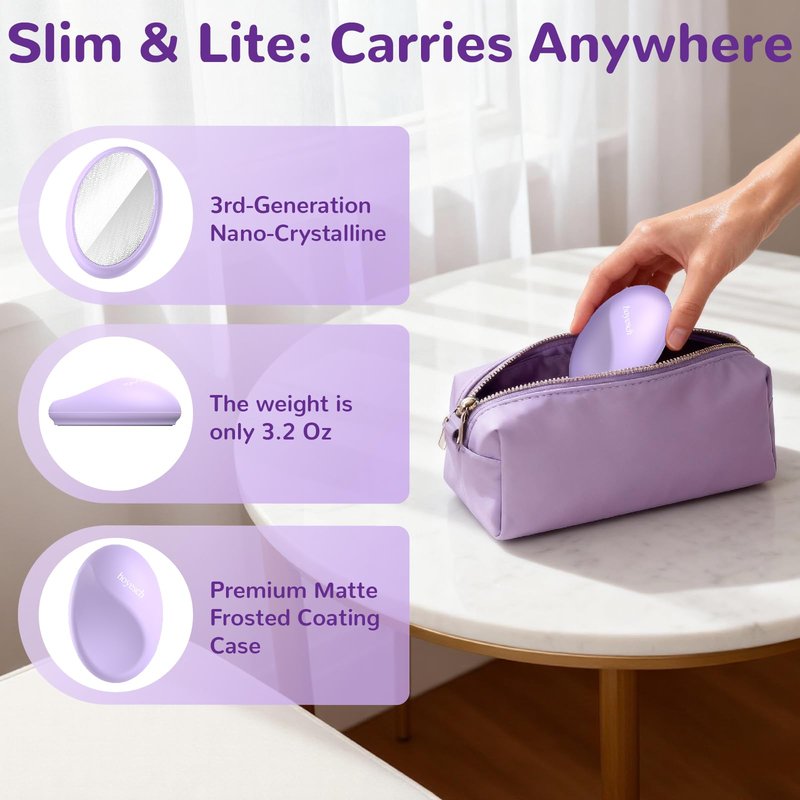 hoyesch Crystal Hair Eraser for Women and Men, Reusable Crystal Hair Remover Painless Exfoliation Epilators Hair Removal for Women, Magic Hair Eraser for Back Arms Legs (Violet)
