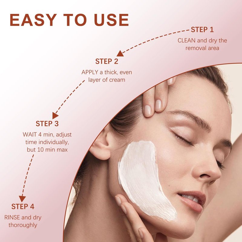 Facial Hair Removal Cream for Women Face, Painless & Flawless Depilatory Cream for Face Upper Lip Chin Hair Remover, Gentle Formula for Sensitive Skin Hair Removal At Home, 1.69 fl.oz