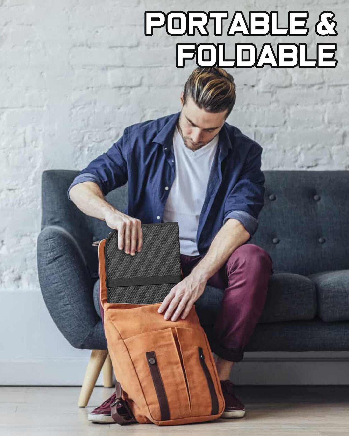 Rexley Gel Travel Seat Cushion, Portable Airplane Seat Cushion, 14.5" x 10.5" Foldable for Airplane Seats, Office Chair, Camping, Bleachers, Flights, Commute