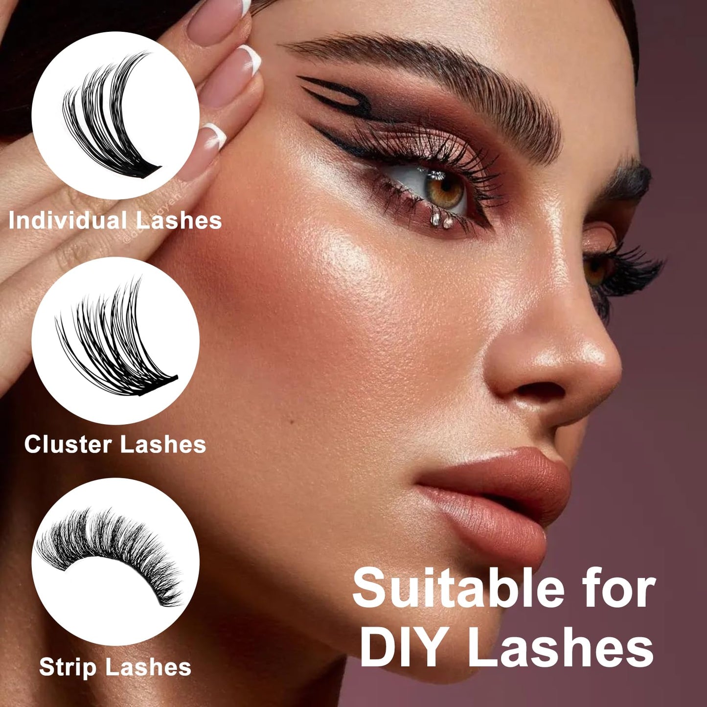 WENDY LASHES Brown Lash Cluster Glue, Lash Bond and Seal Waterproof, Quick-Dry Long-Lasting 72H Eyelash Glue for Clusters, Eyelash Adhesive, More Natural, More Solid, and More Gentle - 12ml