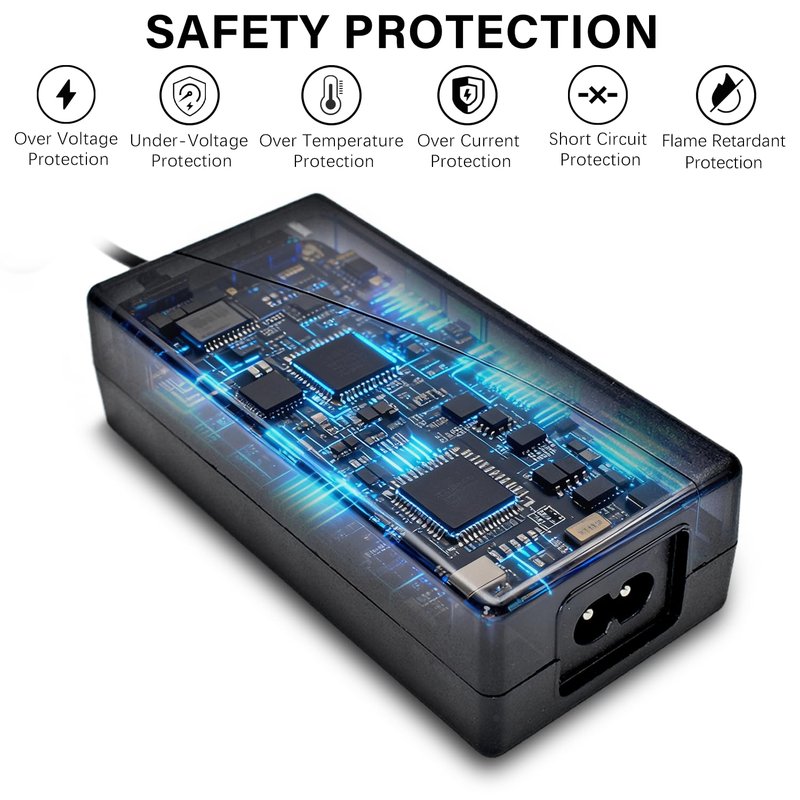 42V 2A Scoter Charger 5 Plugs for 36V Lithium Battery Pack DC 5.5 * 2.1 with 8mm 3 Prong/12mm 3 Prong Connector/8mm RCA/ 3-Pin Male XLR Connector,Universal 5 in 1 Charger Power Adapter