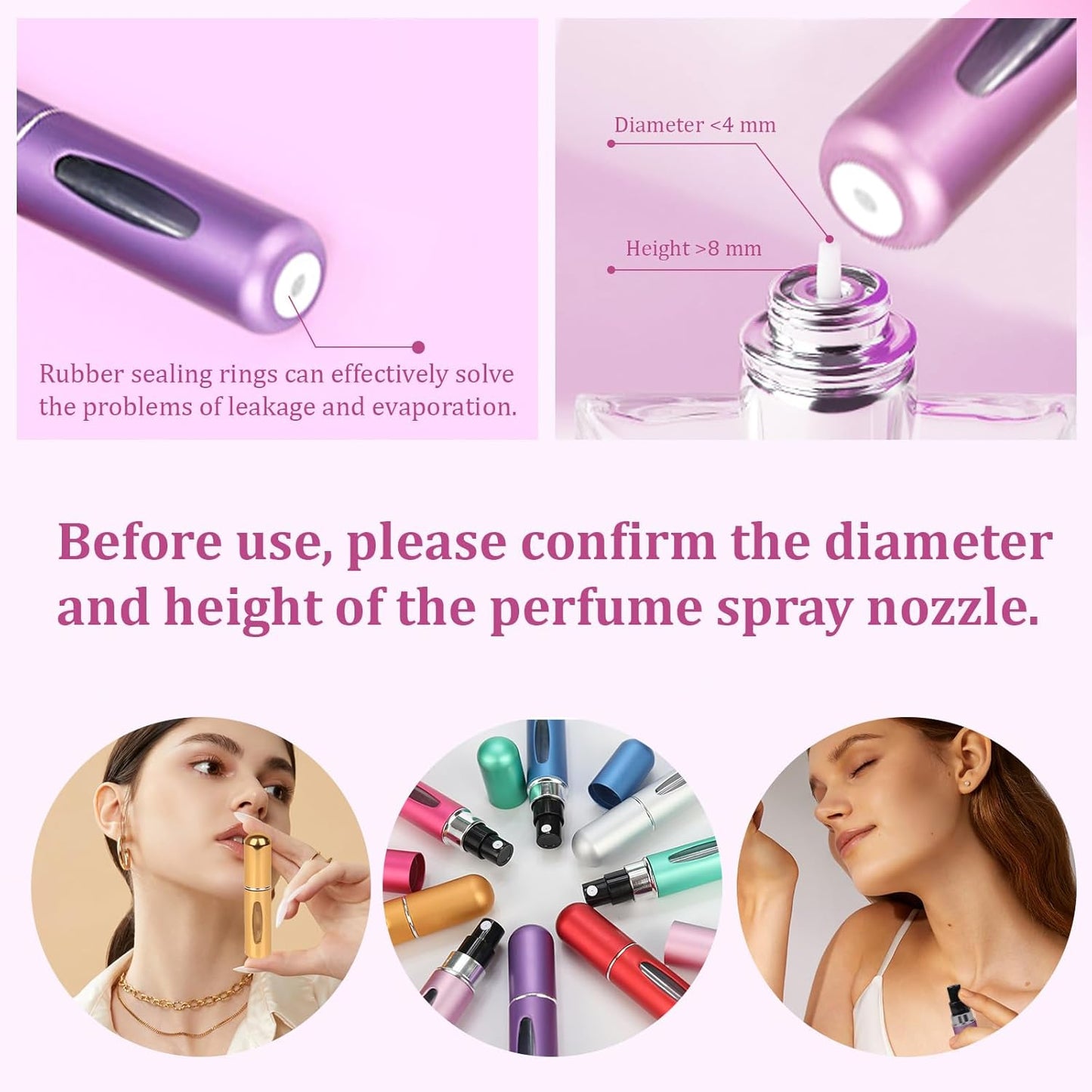Travel Refillable Perfume Atomizer Bottles - 12 PCS Mini 5ml Portable Spray Containers | Multicolor Travel Accessories