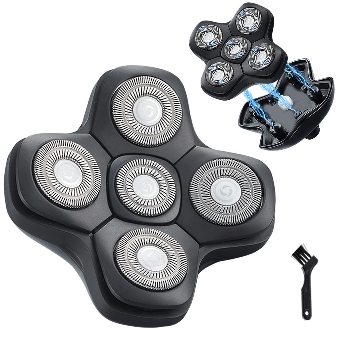 HONTEC New Upgrade 5 Head Shaver Replacement Heads for Skull Shaver, Pitbull, Palm and Butterfly Kiss Shavers