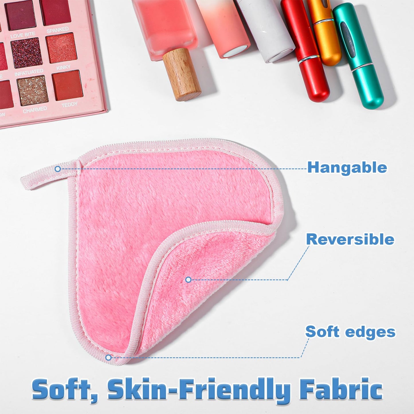 15 PCS Makeup Remover Cloths Pads Reusable Make up Removers Towels 6" Small Square Face Cloths Reusable Face Towels Erase Your Faces for Women, 6 X 6 Inch