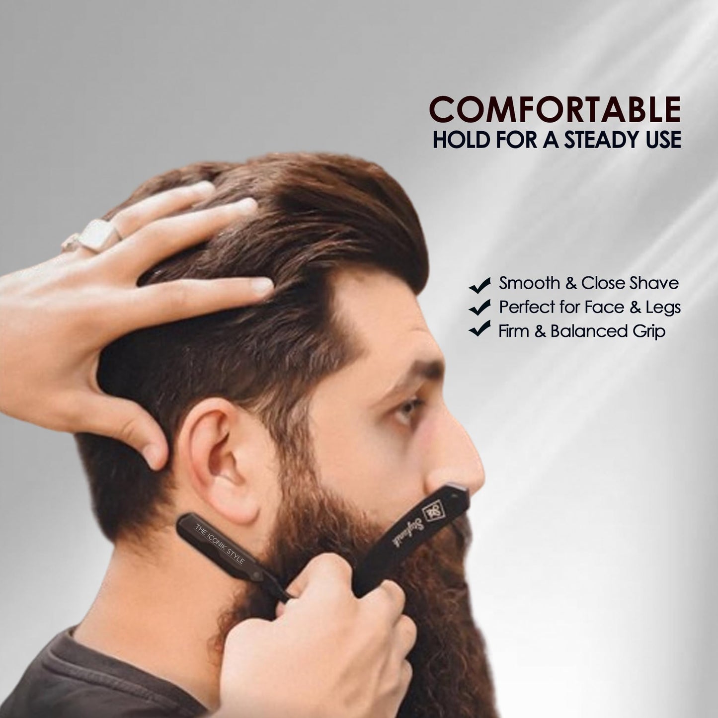 Stylonik Straight Razor for Men – Professional Straight Edge Razor Kit for Men with 60 Single/30 Double Sided Straight Razor Blades and Barber Razor Leather Case
