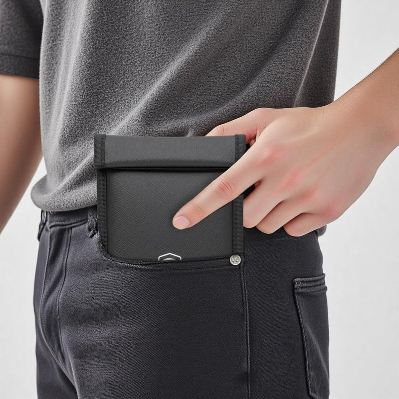 XIAODUN Military Grade Faraday Bags for Phones [5G/Bluetooth/WiFi/GPS] Signal Blocker, Fireproof Waterproof Anti-Scratch | Detachable Wrist Strap, RFID Blocking Anti-Tracking Pouch