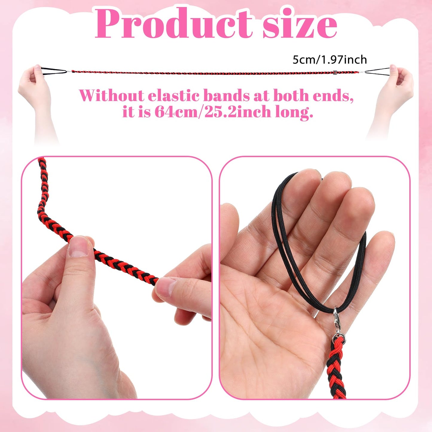 JJUNW 4Pcs Elastic Ponytail Holders for Women, Spiral Braided Hair Ties, Snag Free Coil Hair Ties for Fine Thick Curly Hair, for Swimming Sports Gym Diving Surf Motorcycle