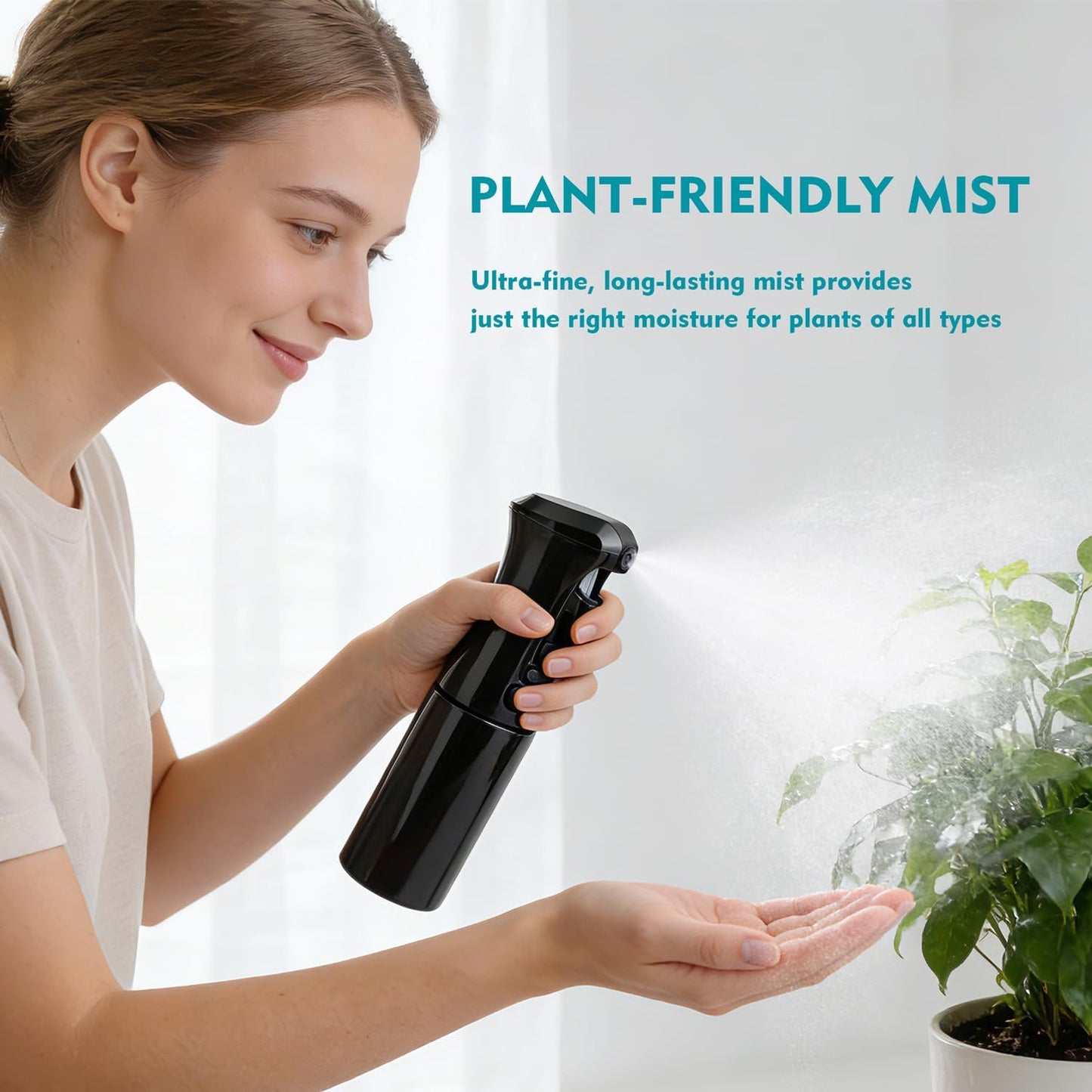 Ultra-Fine Continuous Spray Bottle - 6.8 OZ Mister for Hair, Plants & Cleaning | Versatile 1 Pack