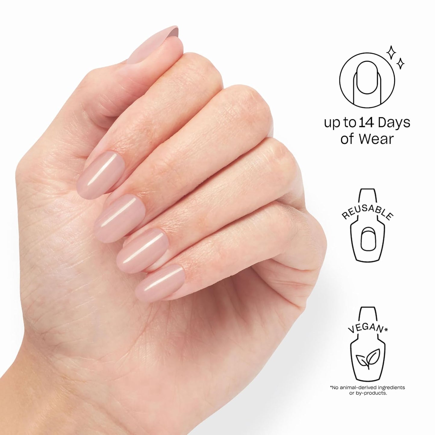 OPI On Point Press On Nails - Short Round & Squoval Nail Art | 24 Count with Glue | Long-Lasting & Reusable