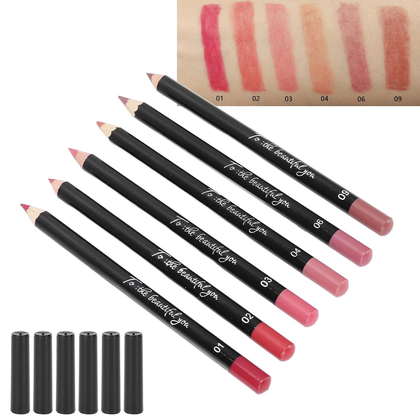 ANGGREK Lip Liner Set - 6 Matte Long-Lasting Pigmented Pencils | Professional Quality Makeup