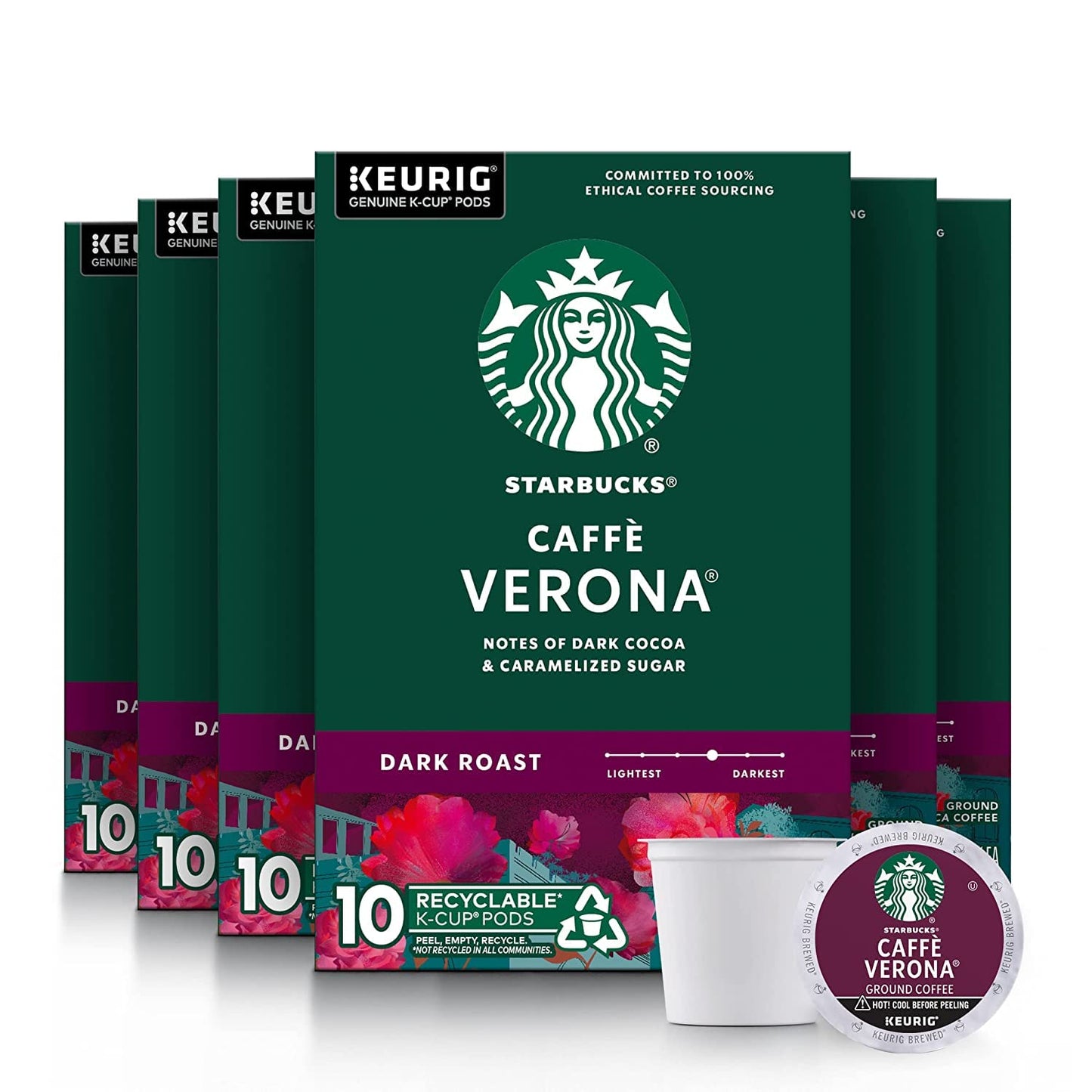 Starbucks K-Cup Coffee Pods - Dark Roast French Roast for Hot or Iced Coffee | 96 Count
