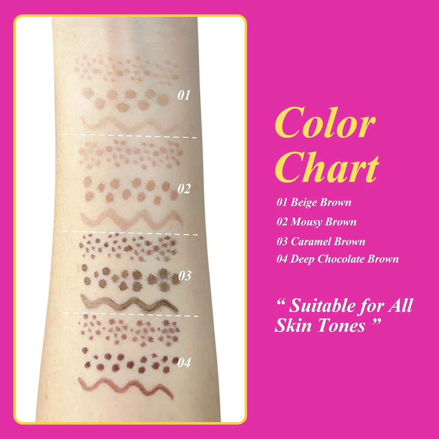 Dual Ended Freckle Stamp Pen - 2 Pcs Soft Sponge & Precision Tip | Waterproof Faux Freckle Eyeliner #03 Caramel Brown