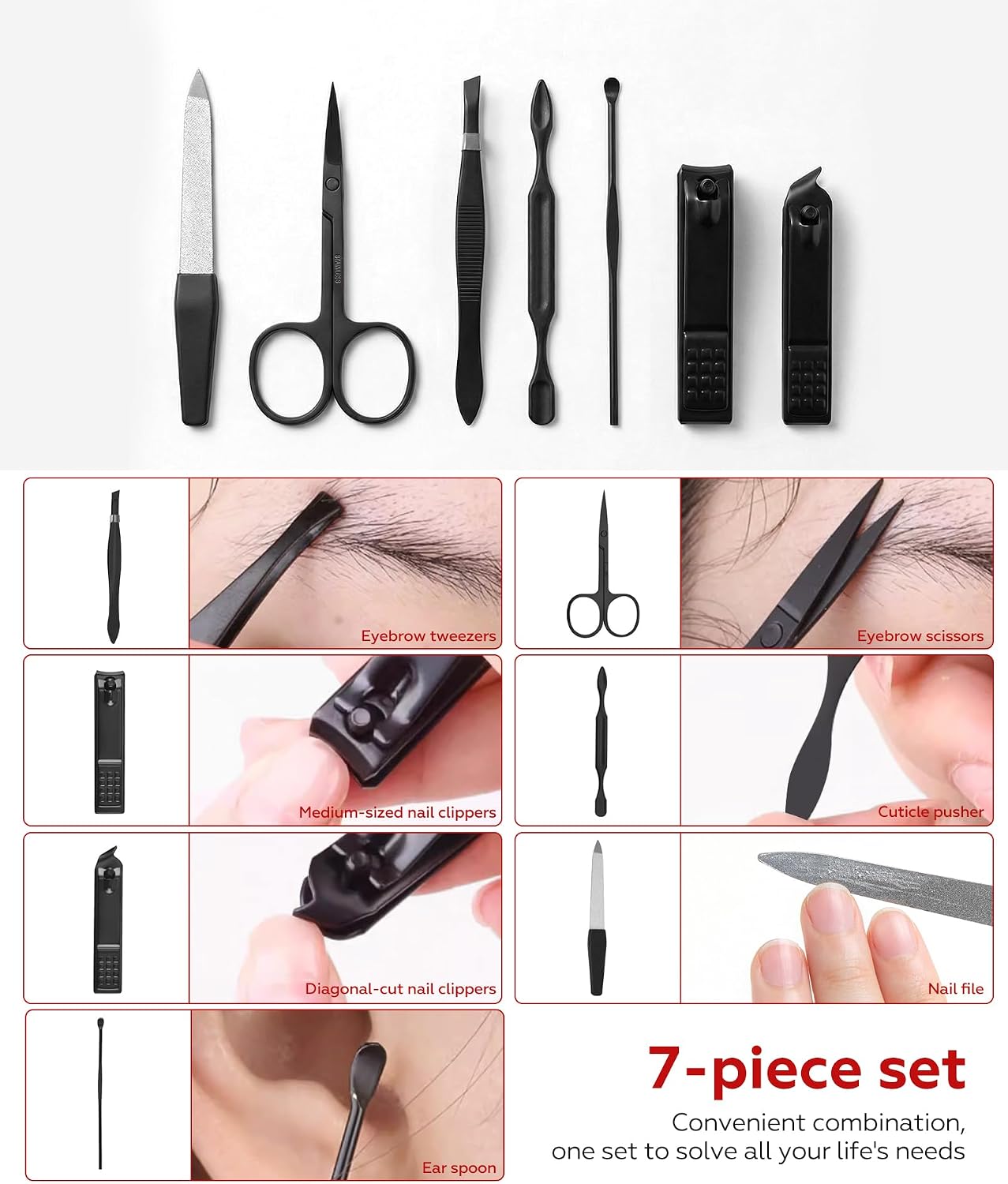 Manicure Set Grooming Kit - Nail Clippers with Travel Case | Perfect Father's Day Gift for Dad
