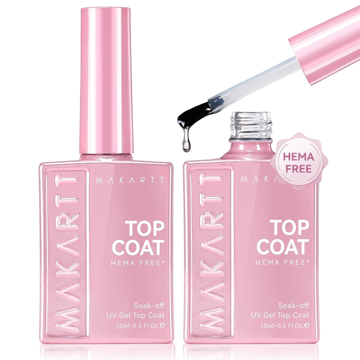 Gel Top Coat and Base Coat Set - No Wipe Shine Finish for Long-Lasting Gel Nails | 10ML, Salon Quality