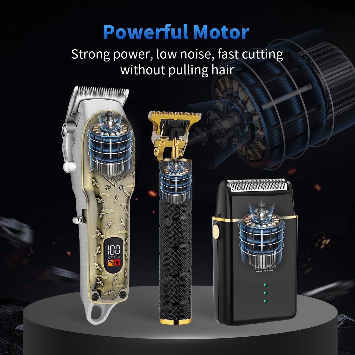 Professional Barber Clipper Set & Trimmer Kit for Men - Electric Foil Shaver & Beard Trimmers | USB Rechargeable Grooming Tools