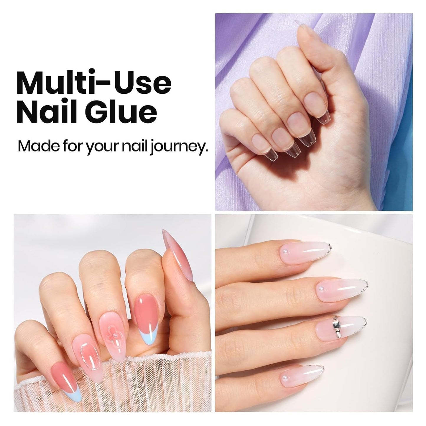 Beetles Gel Nail Tips - 576 Pcs Short Almond Acrylic False Nails | 12 Sizes, Easy DIY Press-On Extensions