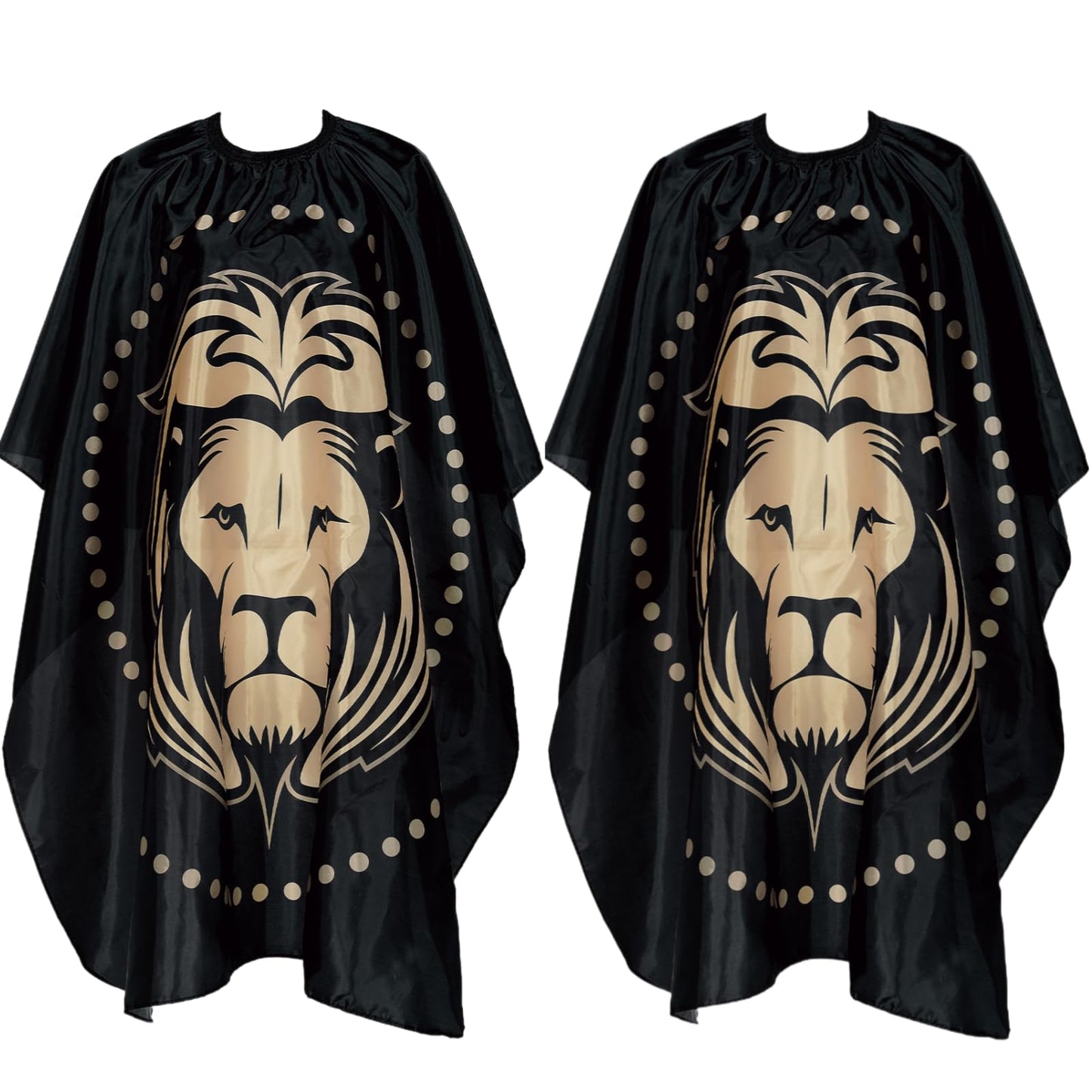 YELEGAI YELEGI Professional Hair Cutting Cape(2Pcs), Salon Barber Cape with Adjustable Snap Closure, Waterproof Hair Dye Color Hair dressing stylist apron (Lion)