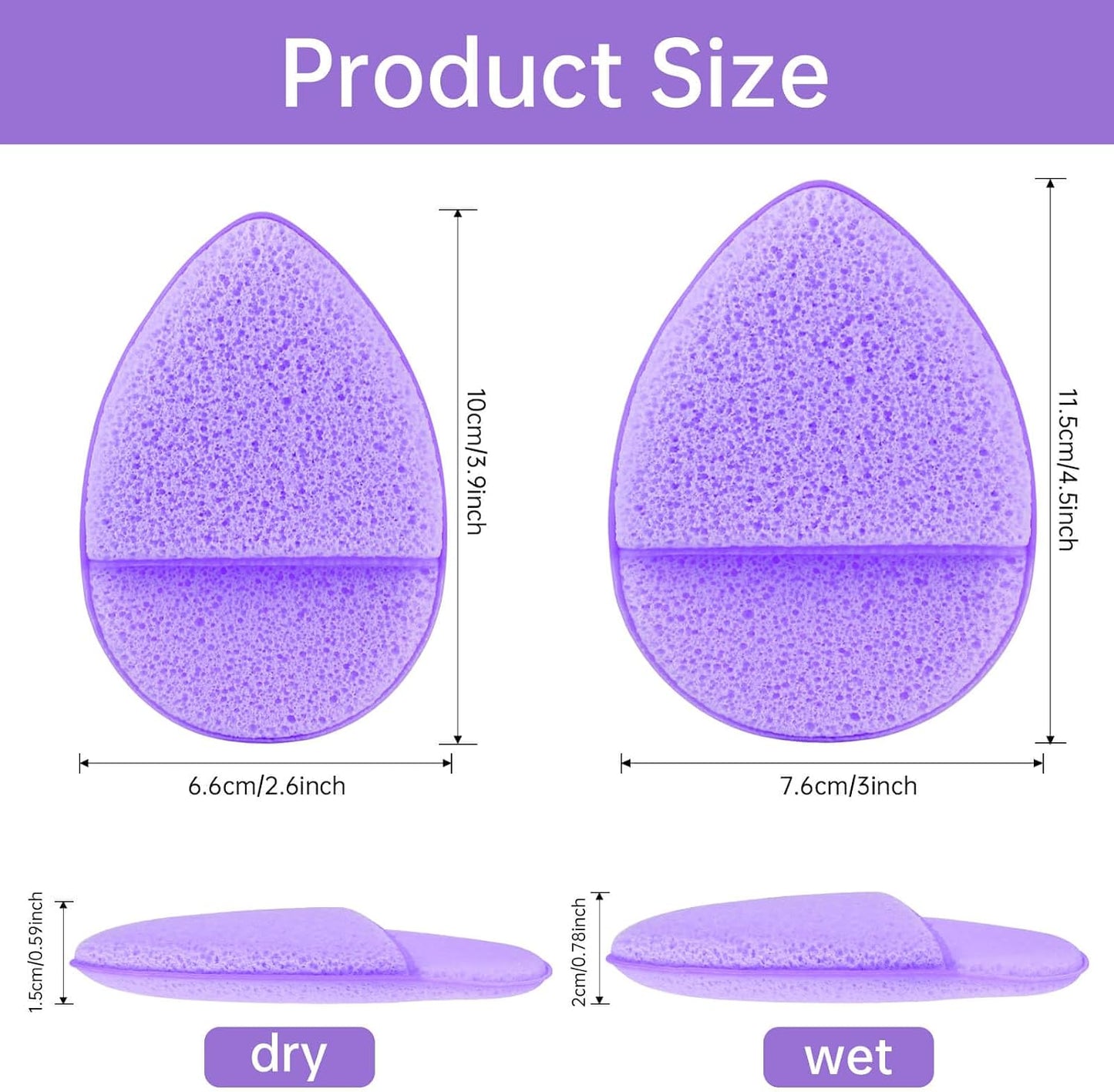 Facial Sponges Set - 6 Colorful Reusable Cleansing Puffs for Makeup Removal & Daily Exfoliation
