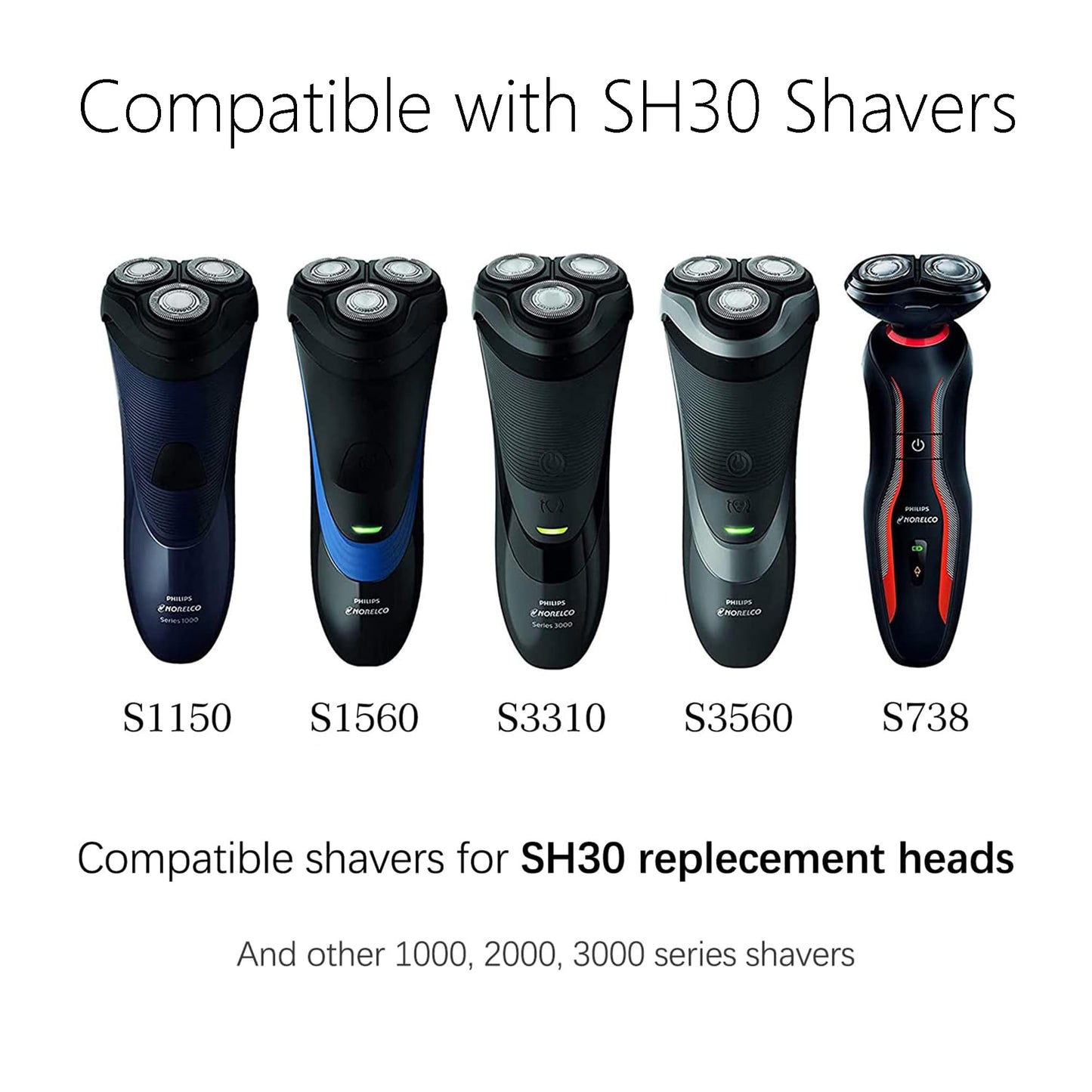 6pack Upgrade HQ8 Replacement Blade for Philipss Norelcos S3000 Replacement Razor Blades Aquatec Shavers Electric Razor Blades Compatible with Shavers AT810 AT880 PT720 AT815 HQ8505