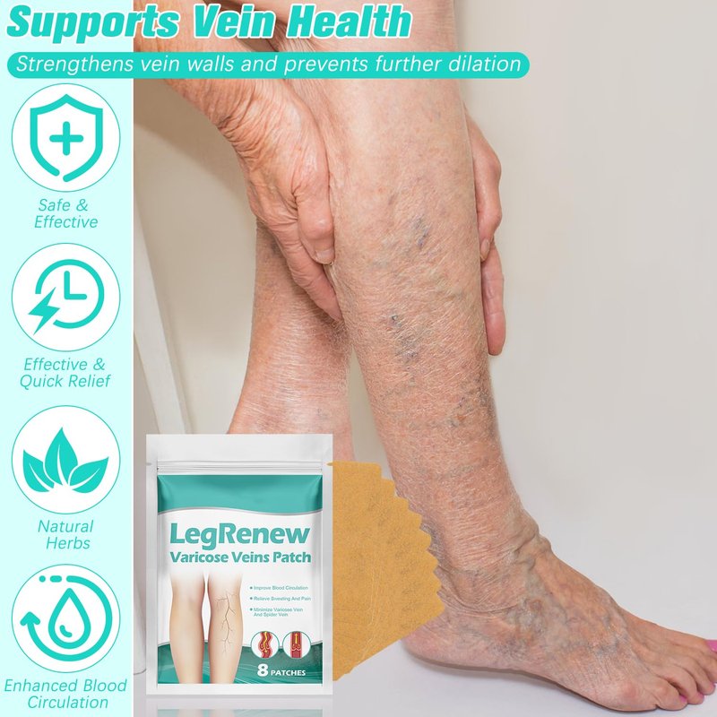Varicose Veins Patch - Professional Treatment for Legs | 2 Pack, Natural Ingredients for All Skin Types