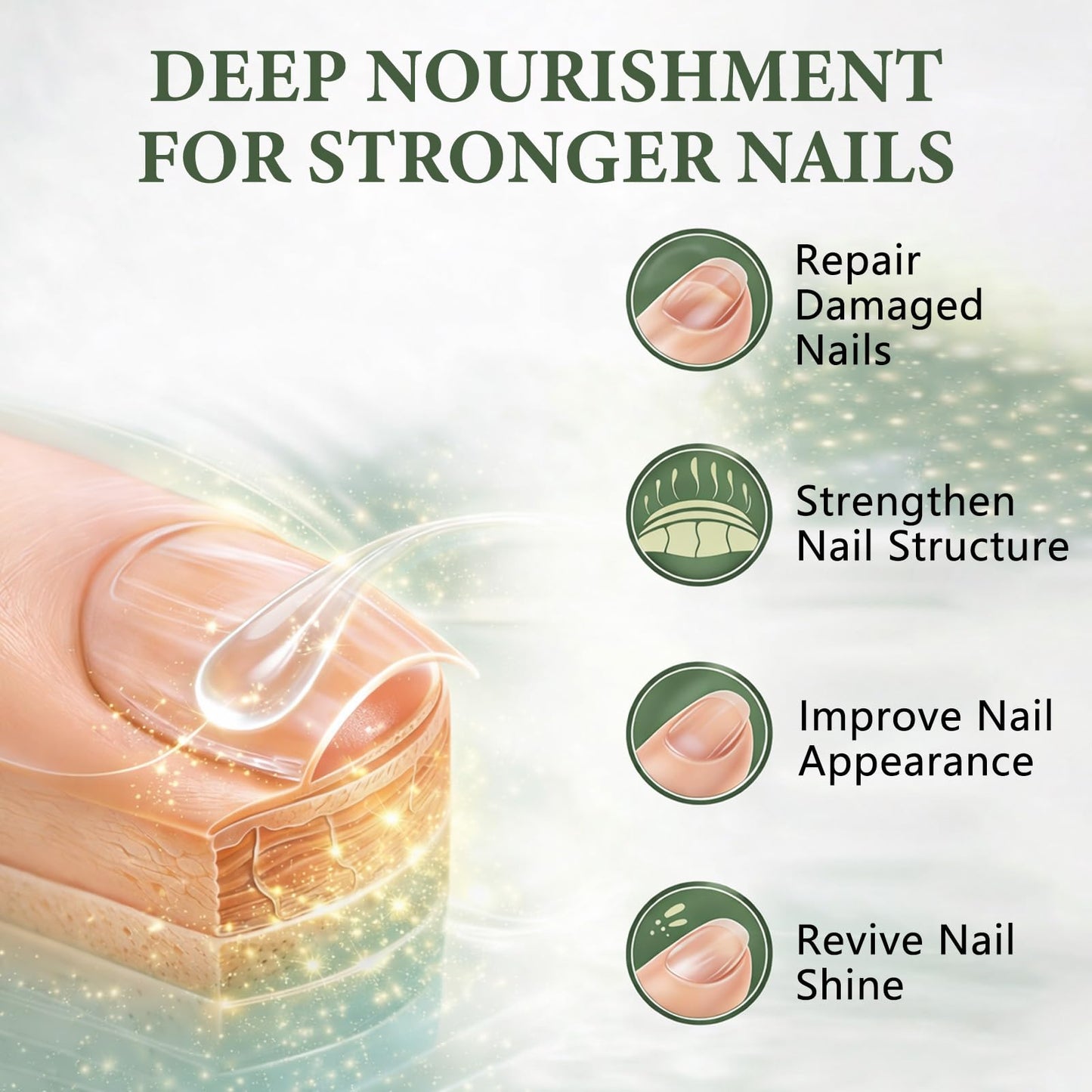 Nail Repair Gel, Nail Growth Serum, Toe Nail homFungusgo, Nail Strengthening Serum for Damaged, homBrittle & Thin Nails, Nourishing Formula, Fast Absorbing, Enhances Nail Appearance 20g