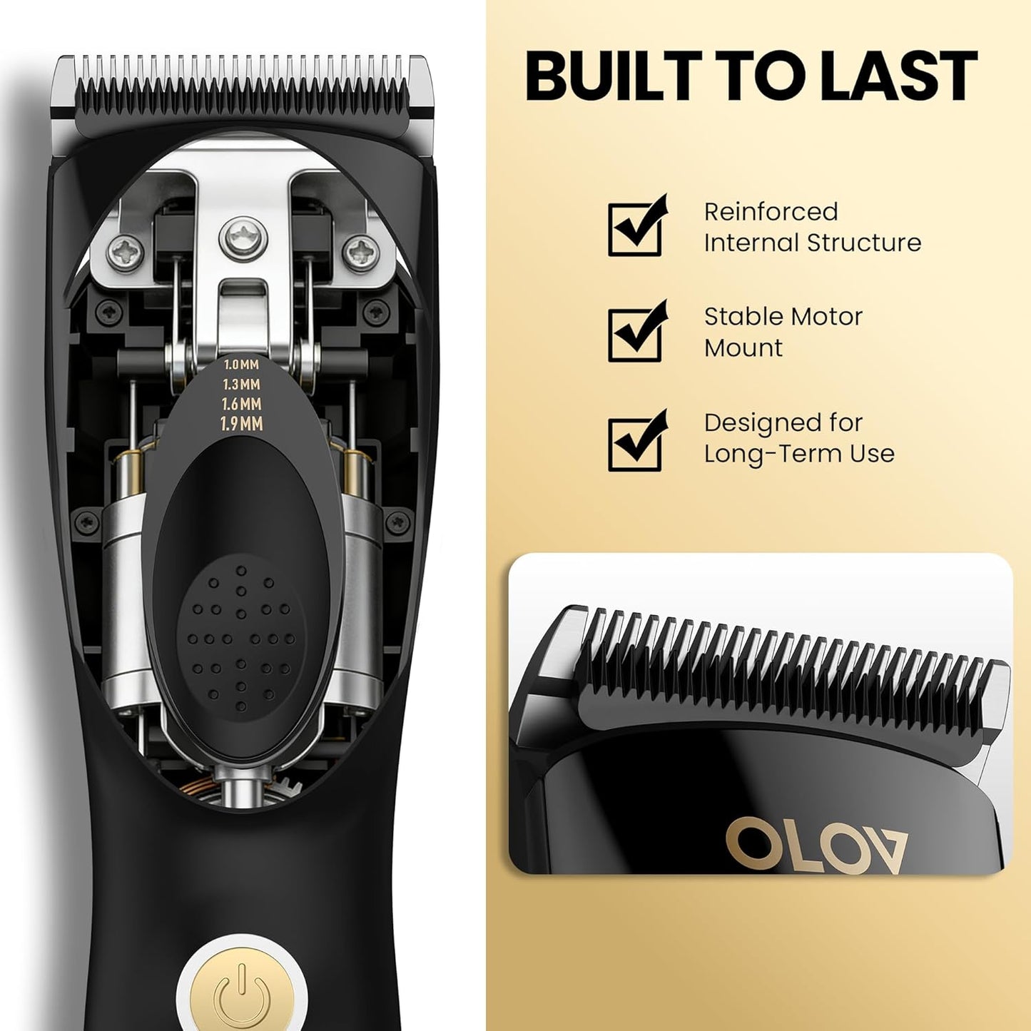 Cordless Hair Clippers for Men - Adjustable 4 Length Settings, 2-Speed, Rechargeable Ceramic Blade | Black