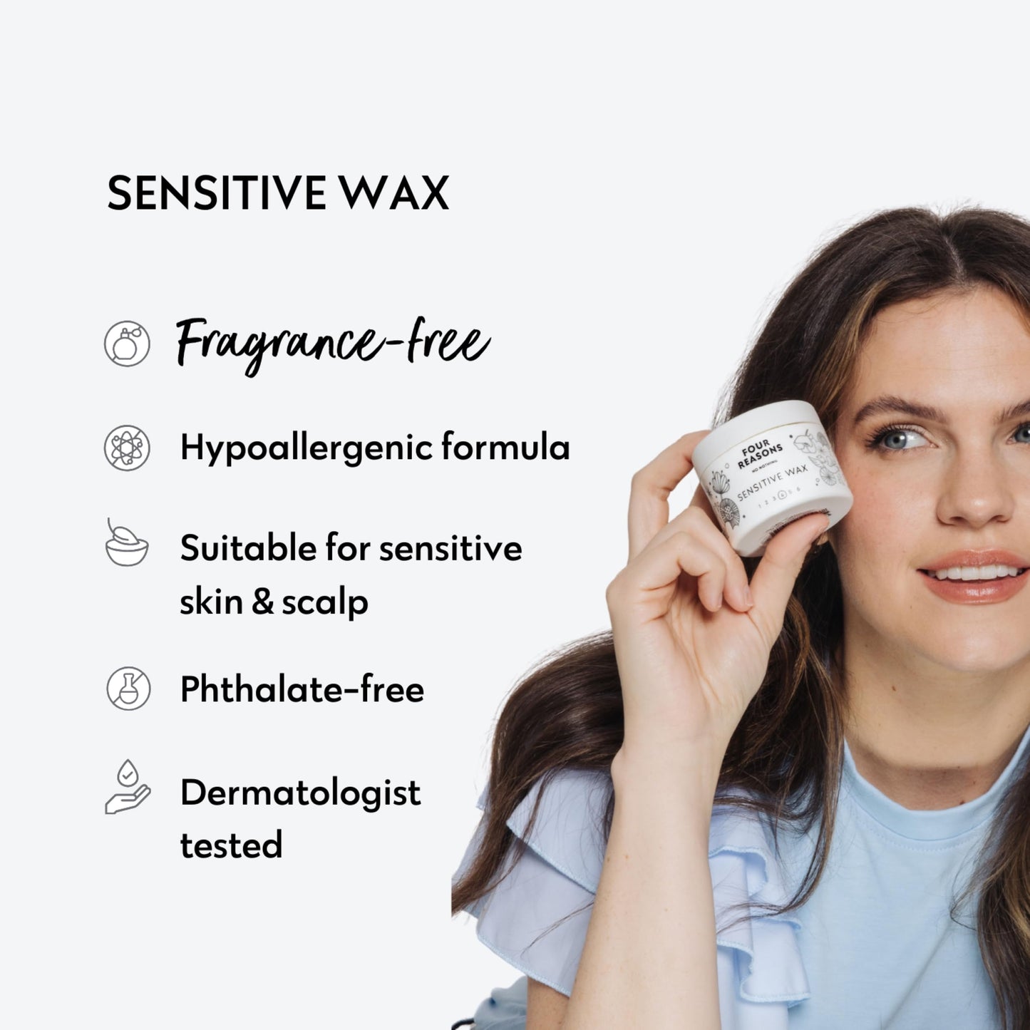 No nothing Styling Wax – Fragrance Free Matte Hair Wax for Men & Women – Unscented Strong Hold Hair Paste for Sensitive Scalp – Easy At Home Styling – 3.4 oz