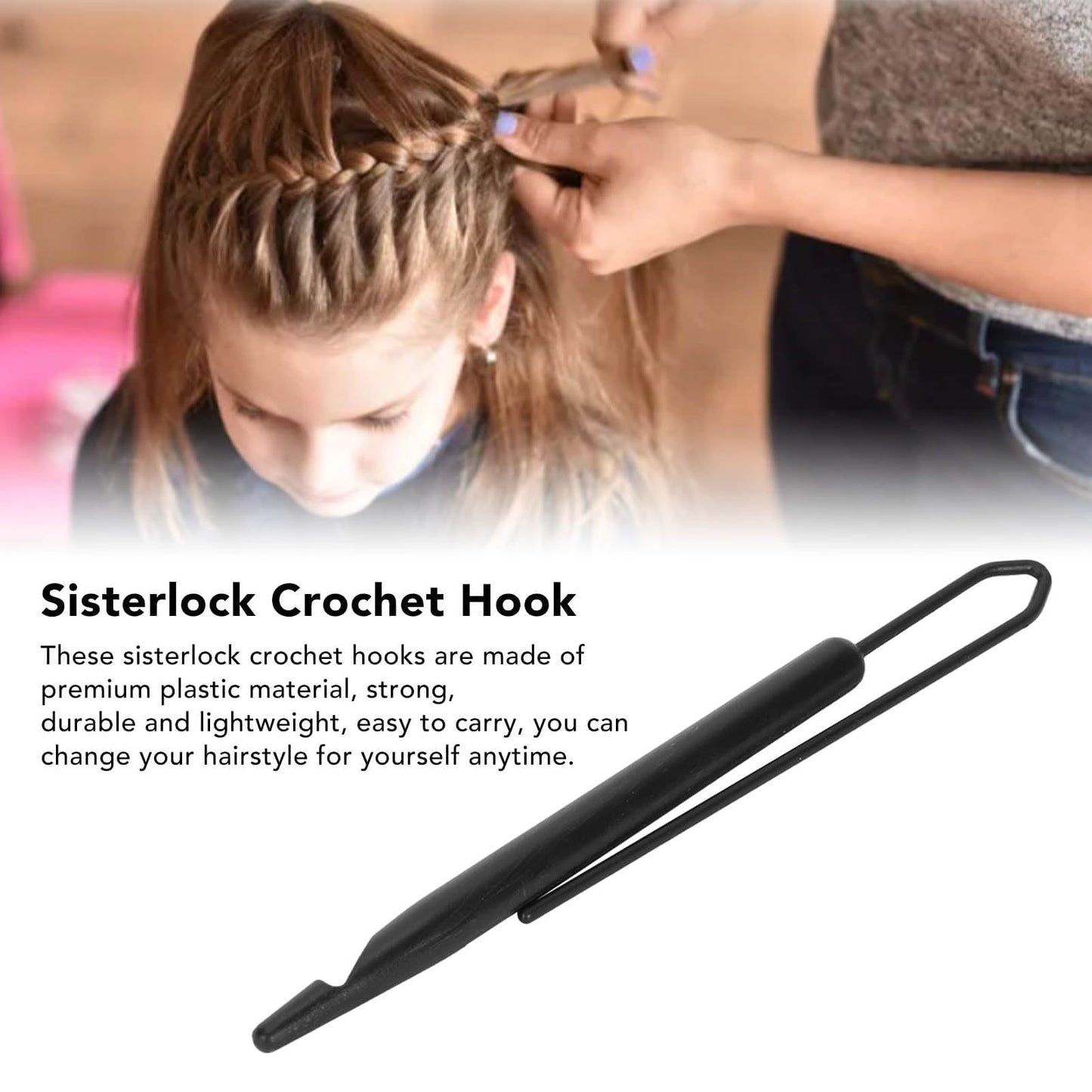2PCS Dreadlock Crochet Hook, Dual End Dreadlock Interlocking Tool, Sisterlocks Retightening Tool, Lightweight Hair Knitting Braiding Tools for Hairstyles DIY Bracelets Handcraft
