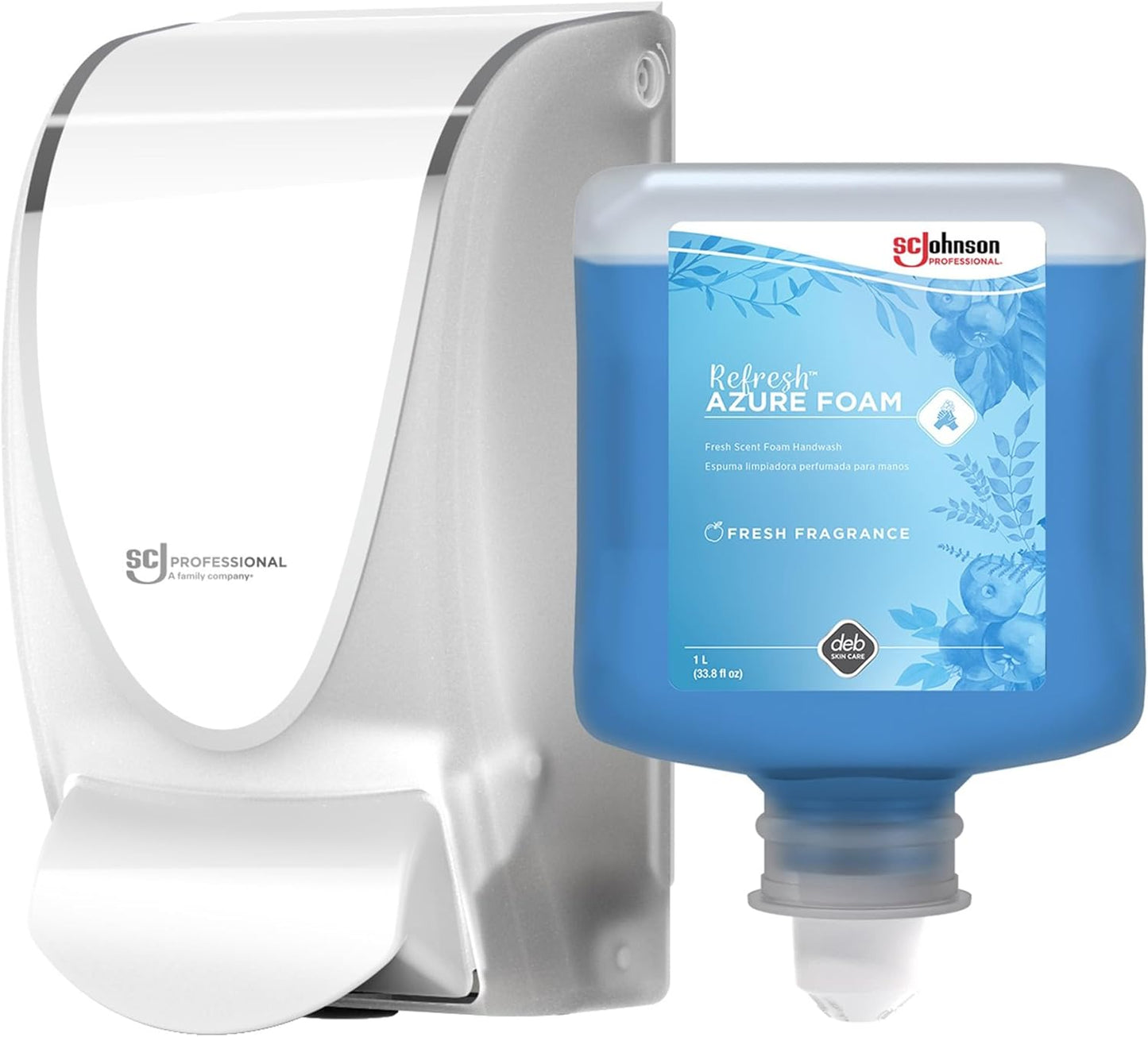 Azure Foam Hand Soap Dispenser Kit - Wall Mount with 1L Refill Cartridge | Professional Use Only