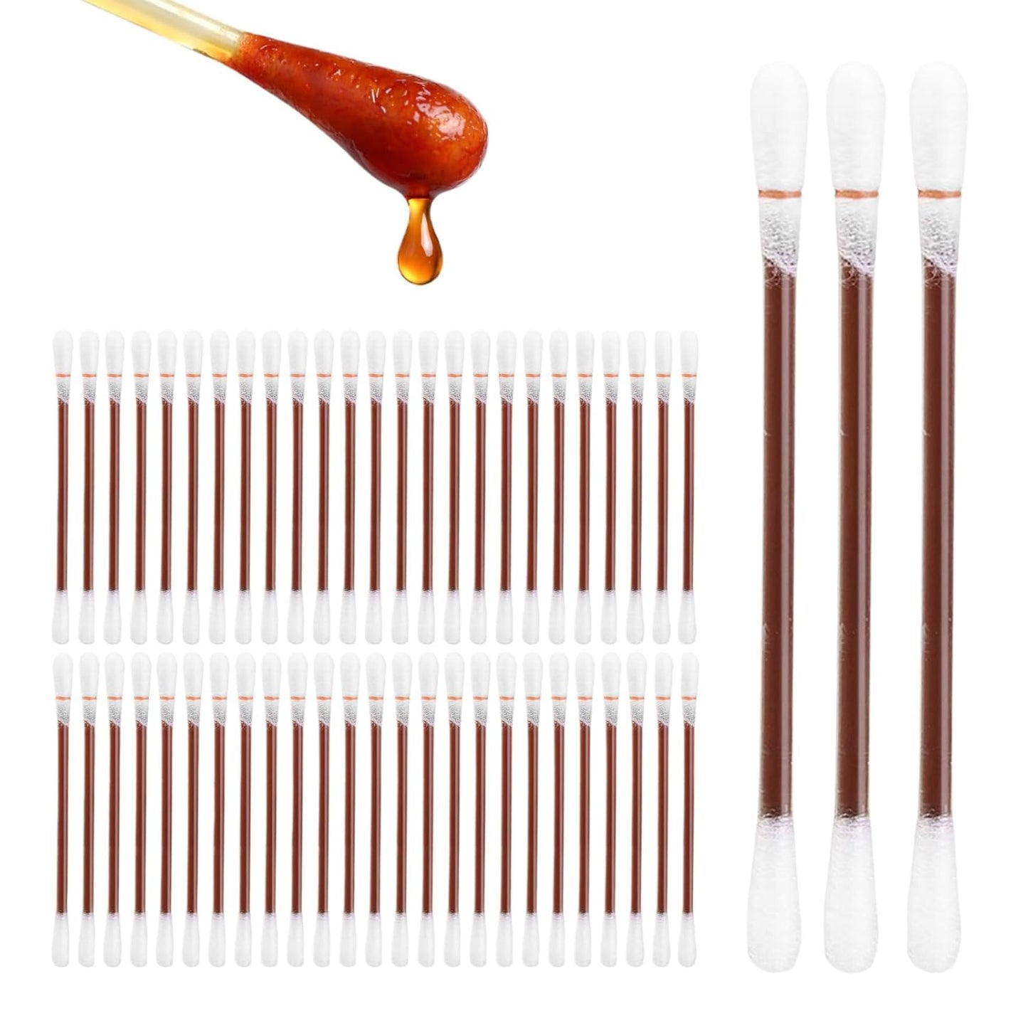 Cotton Iodine Swabs - 50 Individually Wrapped Disposable Iodophor Swabsticks for First Aid | Medical Sanitary Care