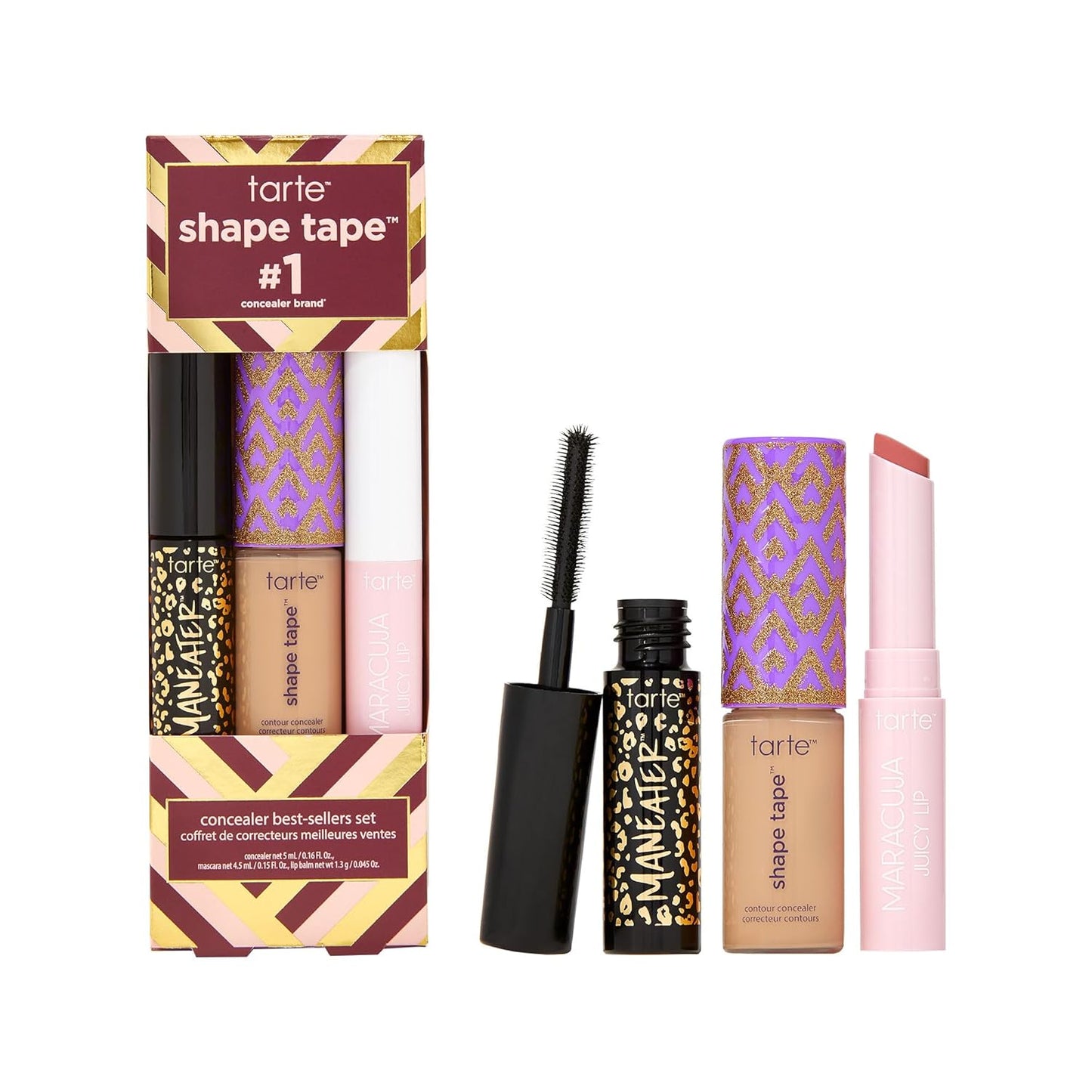 Tarte Shape Tape Best-Sellers Set | Shape Tape Concealer, Hydrating Lip Gloss Balm & Curling Mascara