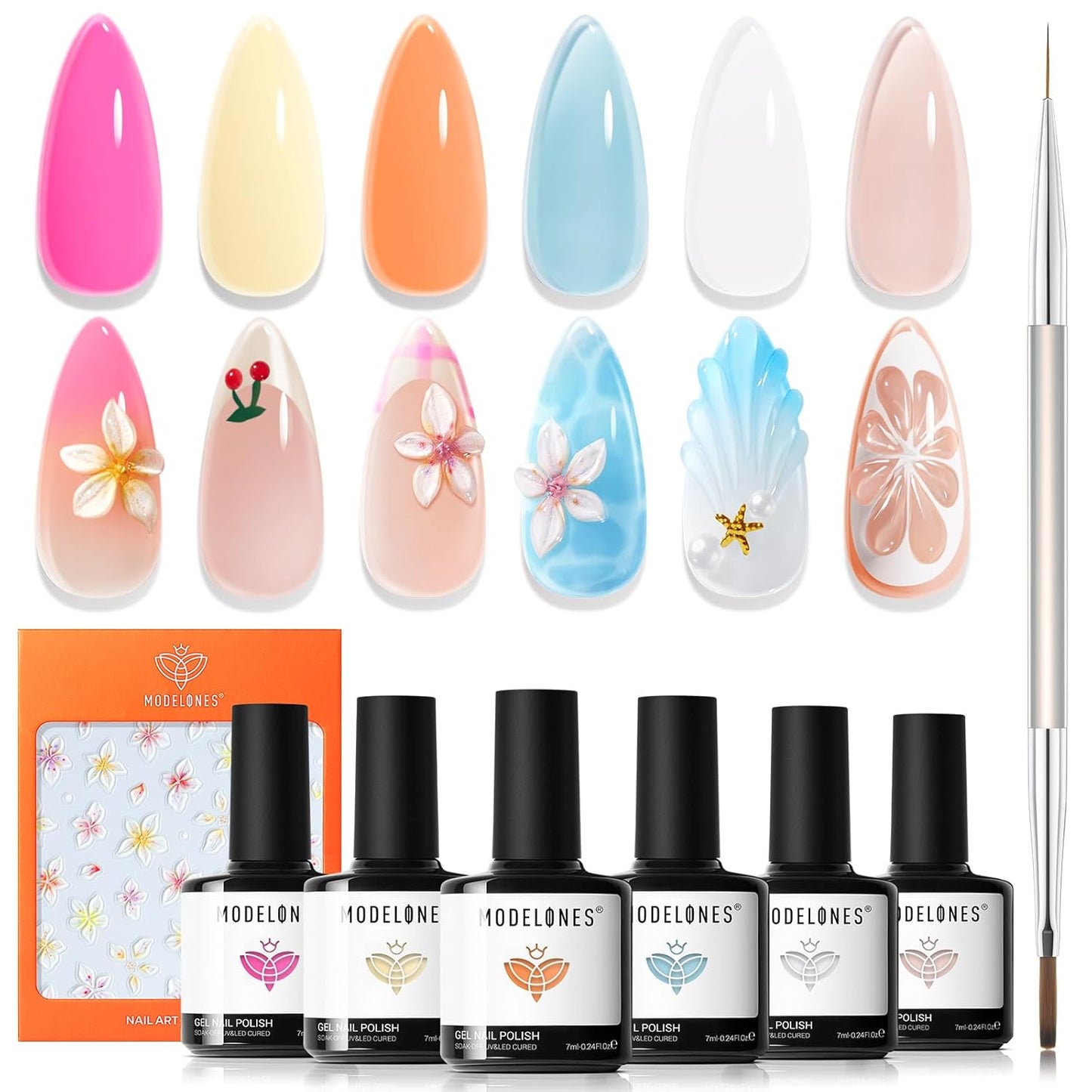 Pink Gel Nail Polish Set - 6 Pastel & Neon Shades for DIY Nail Art | Summer 2026 Collection