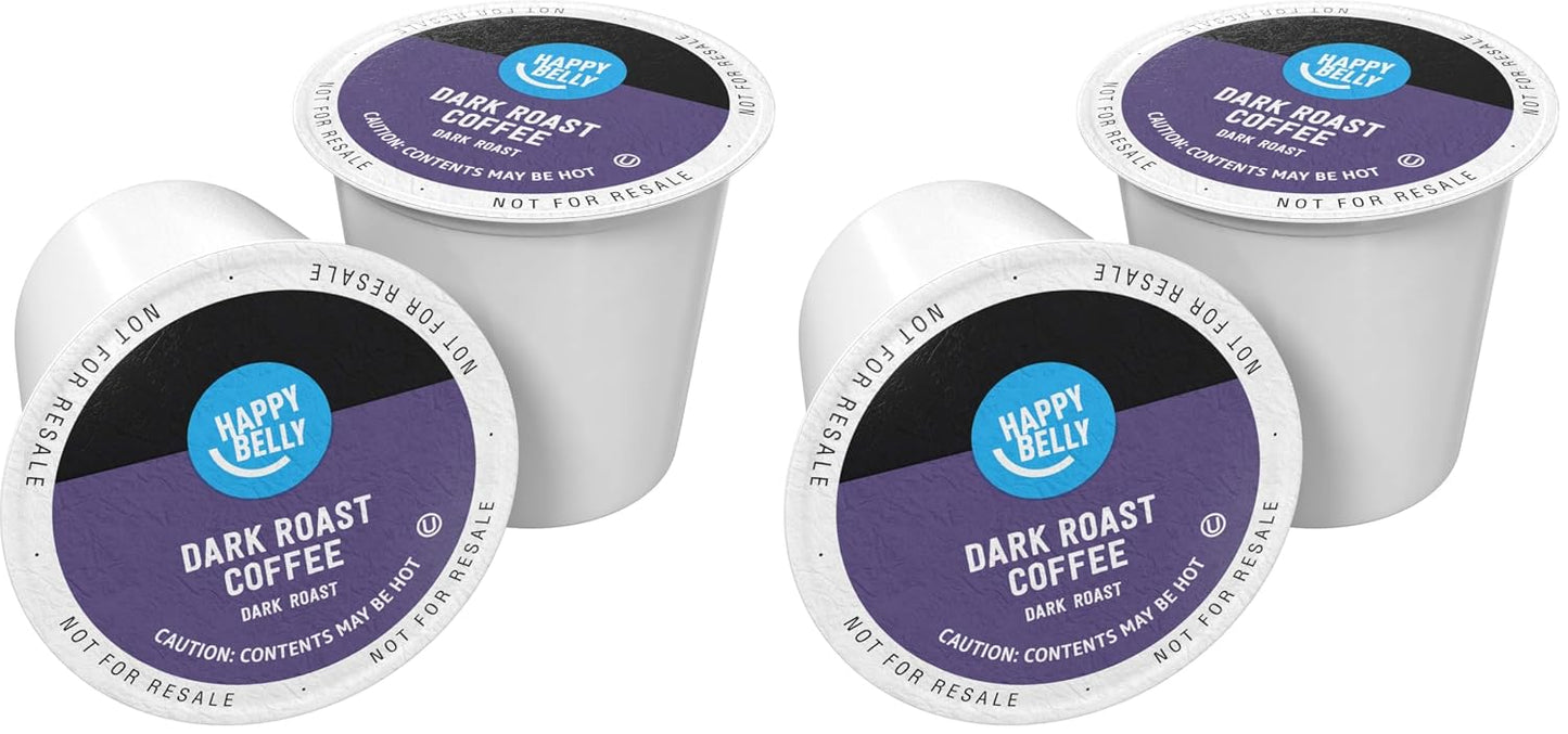 Happy Belly Dark Roast Coffee Pods - Compatible with Keurig 2.0 | 100 Count