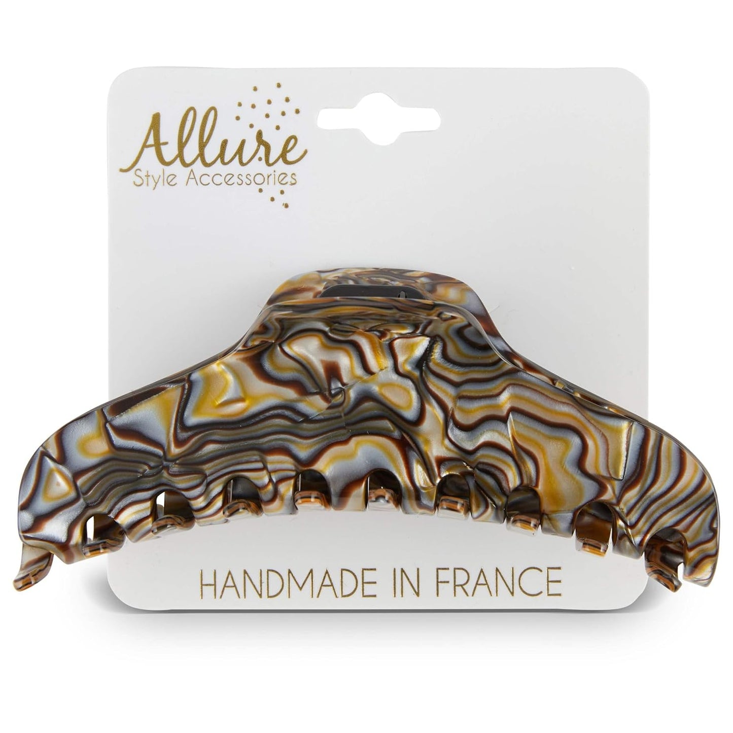 Allure Jumbo French Hair Clip - Large Onyx Jaw Clip for Thick Hair