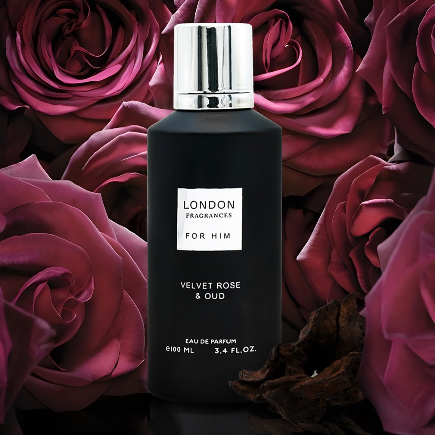 Fine Perfumery London Fragrances - Velvet Rose and Oud - Bergamot, Patchouli, Sandalwood Cologne for Men - Long Lasting Perfume for Men - 3.4 oz