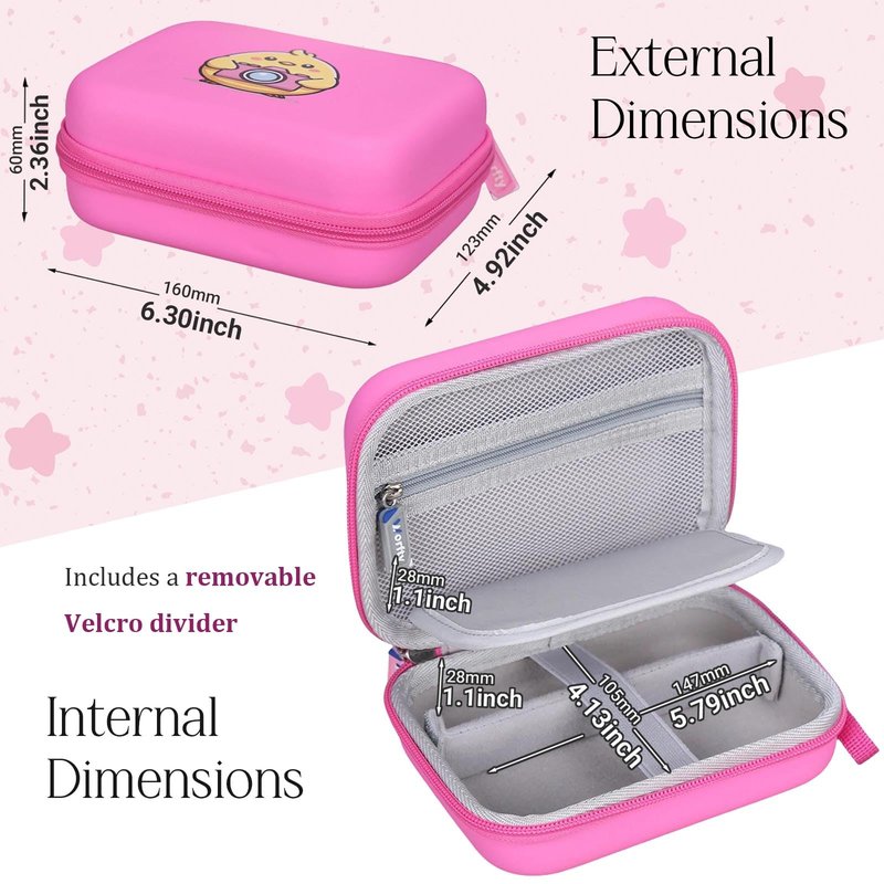 Kids Camera Case for Vtech Kidizoom Creator Cam, Cute Kid Toy Camera Storage Case Bag for Vtech Kidizoom Camera Pink with Pocket Holds Tripod Accessories (Box Only) (Box Only) (Pink)