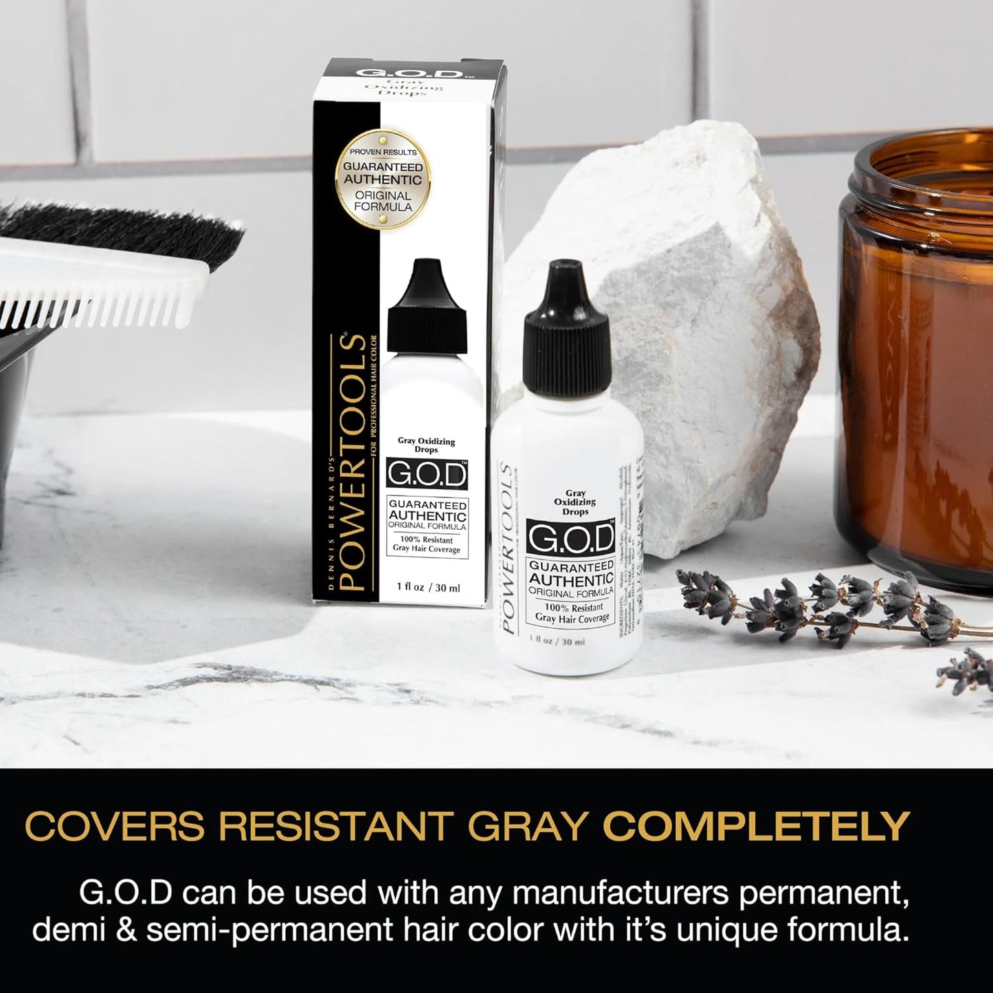 Gray Oxidizing Drops for Resistant Gray Hair - Adds Depth & Shine | 1 Fl Oz Liquid