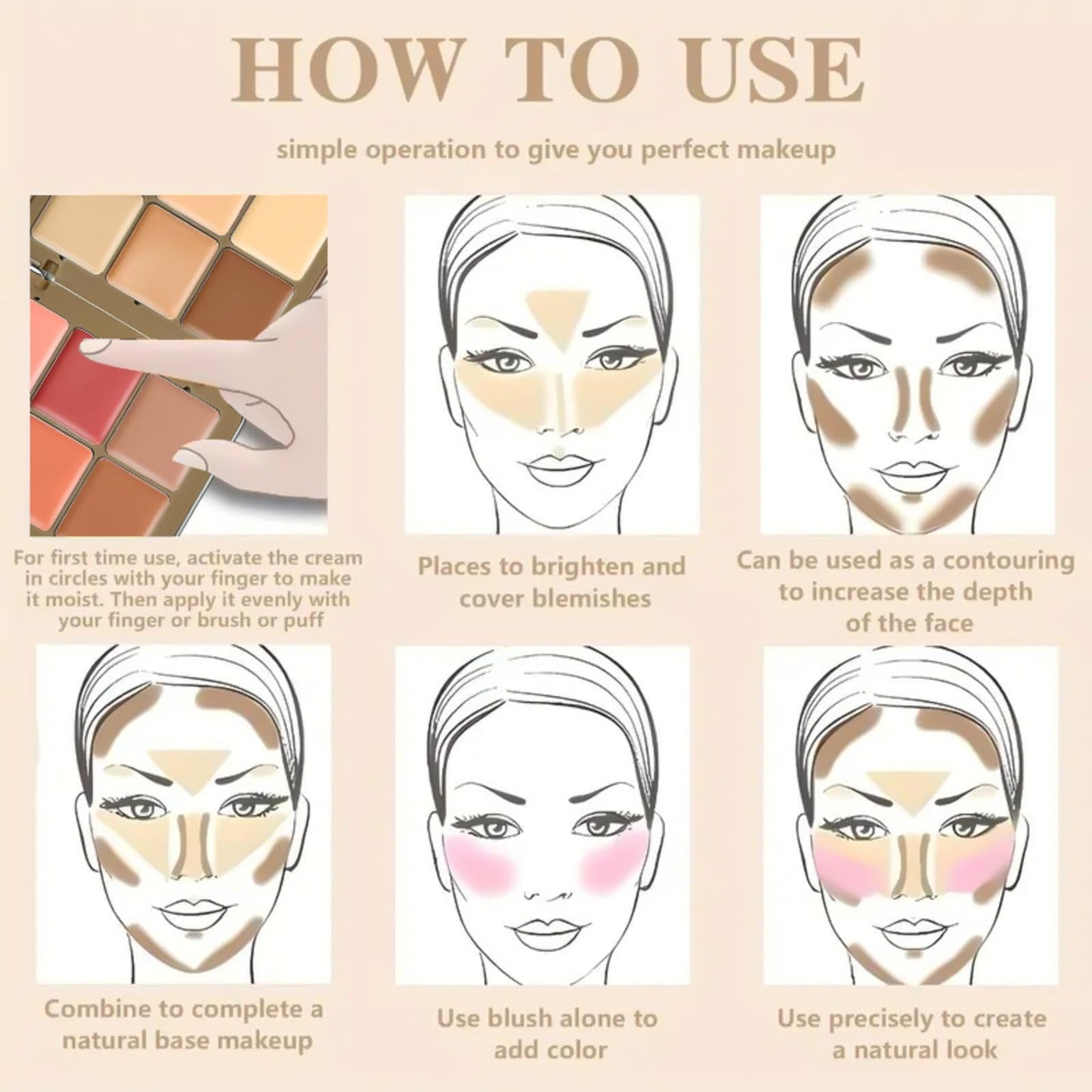 JasCherry 12 Colors Makeup Palette & Brush Set, Professional Eyeshadow, Blush, Highlighter, Contour Kit with 10 Champagne Gold Brushes, Cruelty-Free, Vegan, Travel-Friendly, for Beginners Pros