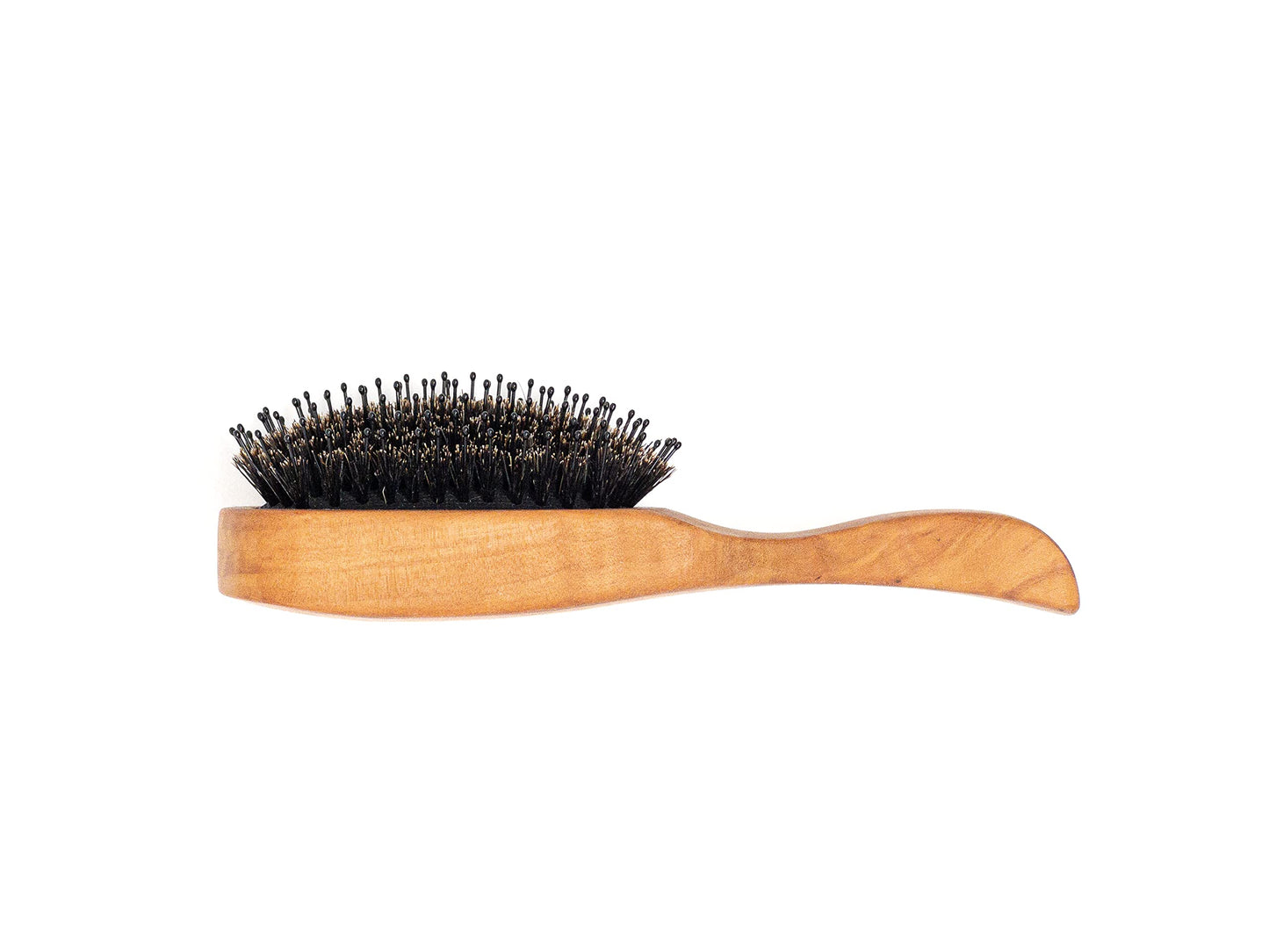 ZilberHaar - Major Hair & Beard Brush for Thick Hair - Boar Bristles, Pearwood, Cushion & Nylon Pins - Detangling & Styling - Made in Europe