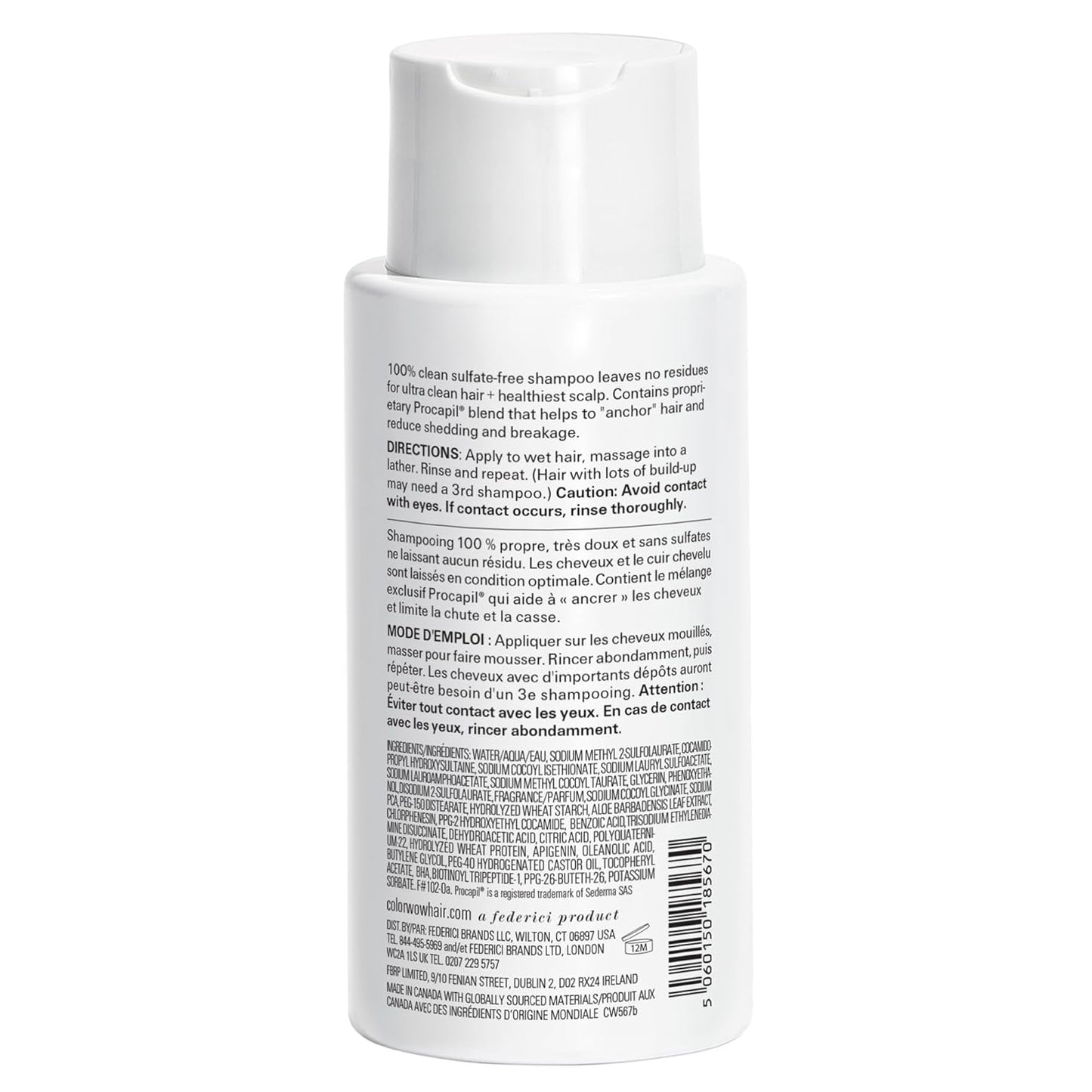 Color Wow Curl Wow Shampoo - 100% Clean, Sulfate-Free Formula with Root-Locking Technology | Rich Lathering, Anti-Shedding Solution