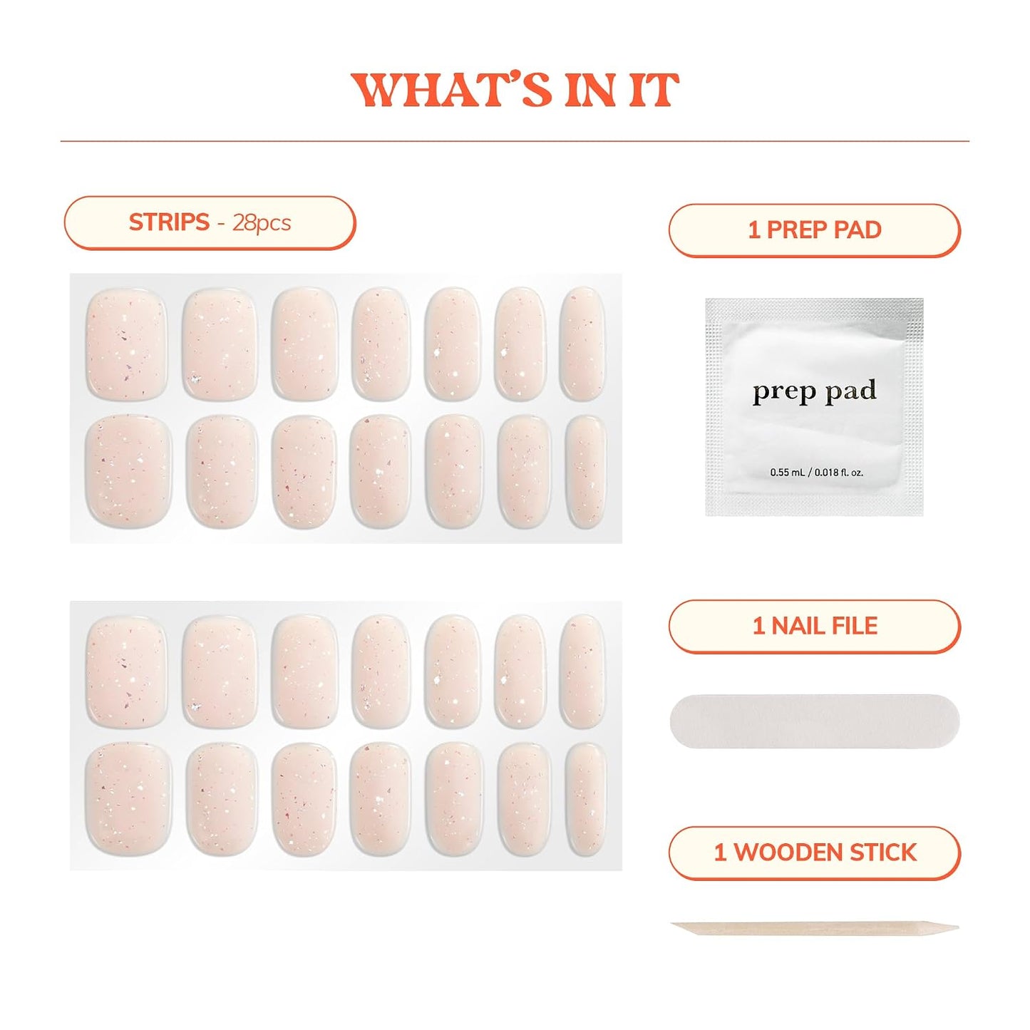 Semi Cured Gel Nail Strips - Easy Apply & Remove, Salon Quality | Summer Yellow | 28 Strips, Prep Pads & Nail File Included