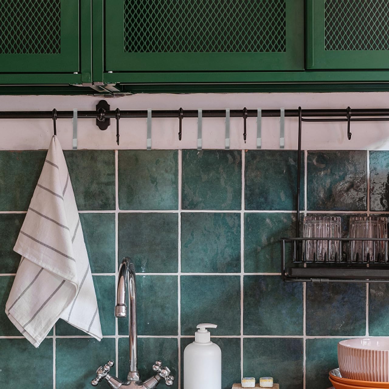 POPETPOP 20-Pack Stainless Steel J-Hooks Heavy Duty Wire Rack Hooks – Rustproof Clip-On Hanging for Pots, Towels, Clothes – Kitchen, Bathroom, Closet Storage