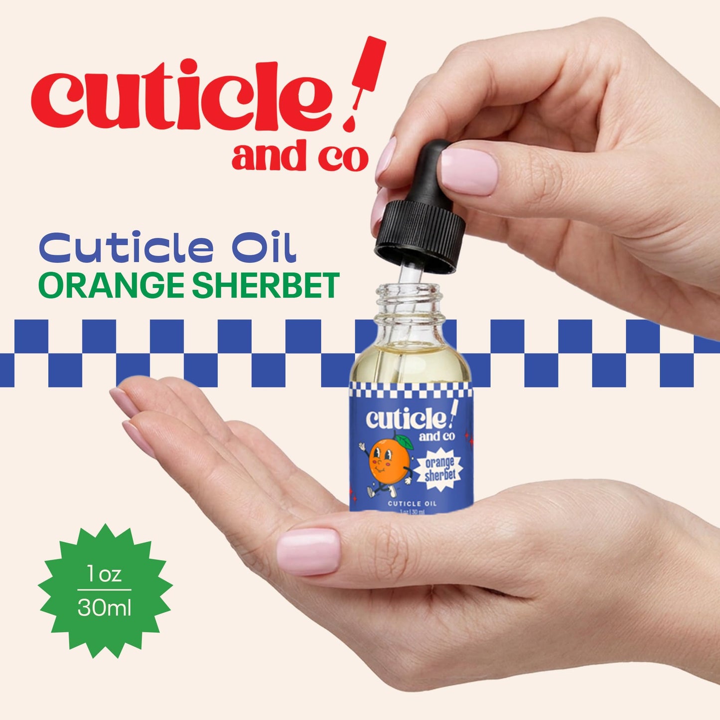 Cuticle & Co Orange Sherbet Scented Cuticle Oil 1 oz - Professional Nail Manicure & Pedicure Care for Dry Cuticles - Hydrating Nail Treatment for Nails & Skin - Orange Sherbet Scent