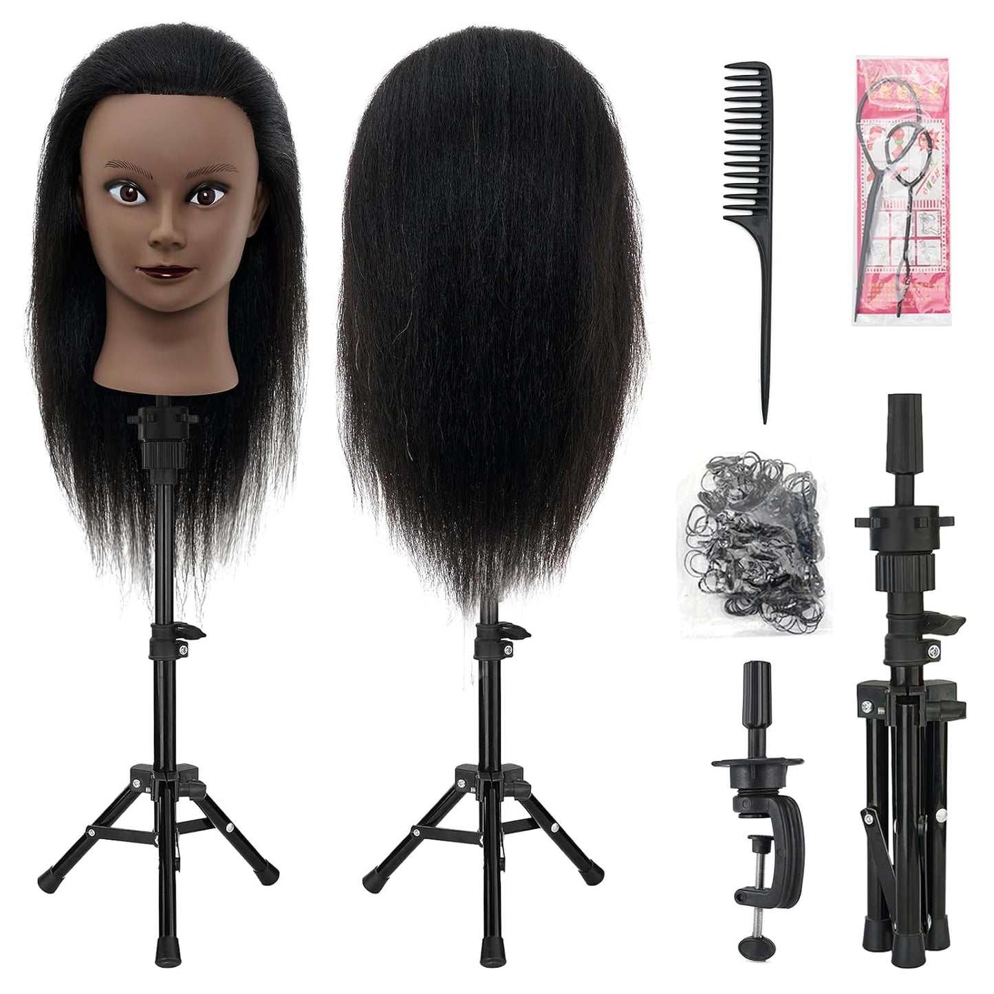 Mannequin Head - 28-Inch with 80% Real Human Hair for Hair Styling, Braiding & Curling | Blonde