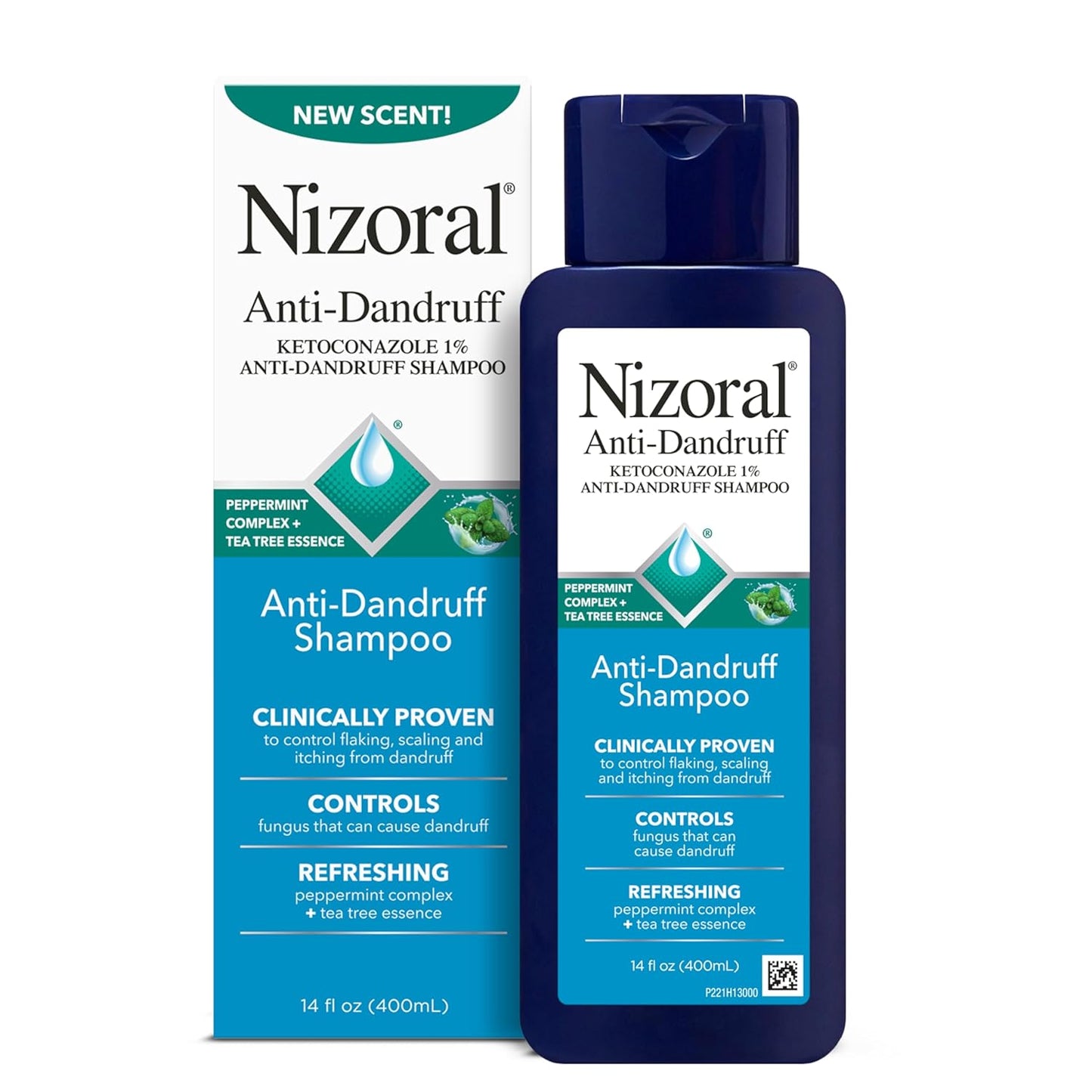 Nizoral Anti-Dandruff Shampoo - 1% Ketoconazole, 14 Fl Oz | Fresh Scent & Fungal Relief