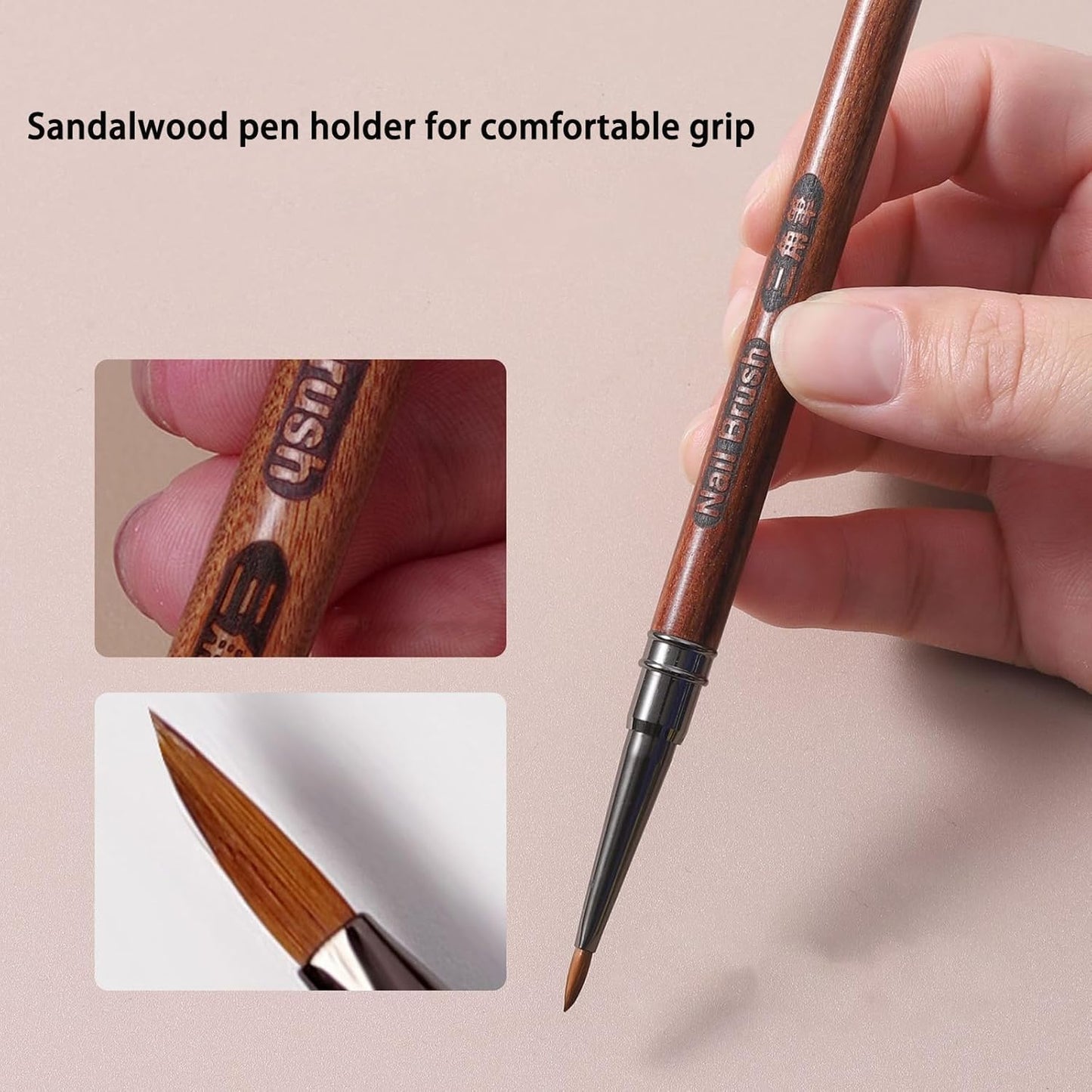 Nail Brush for Petals & Butterflies - Watercolor & Acrylic Painting Brush | 1 Pack, Tan