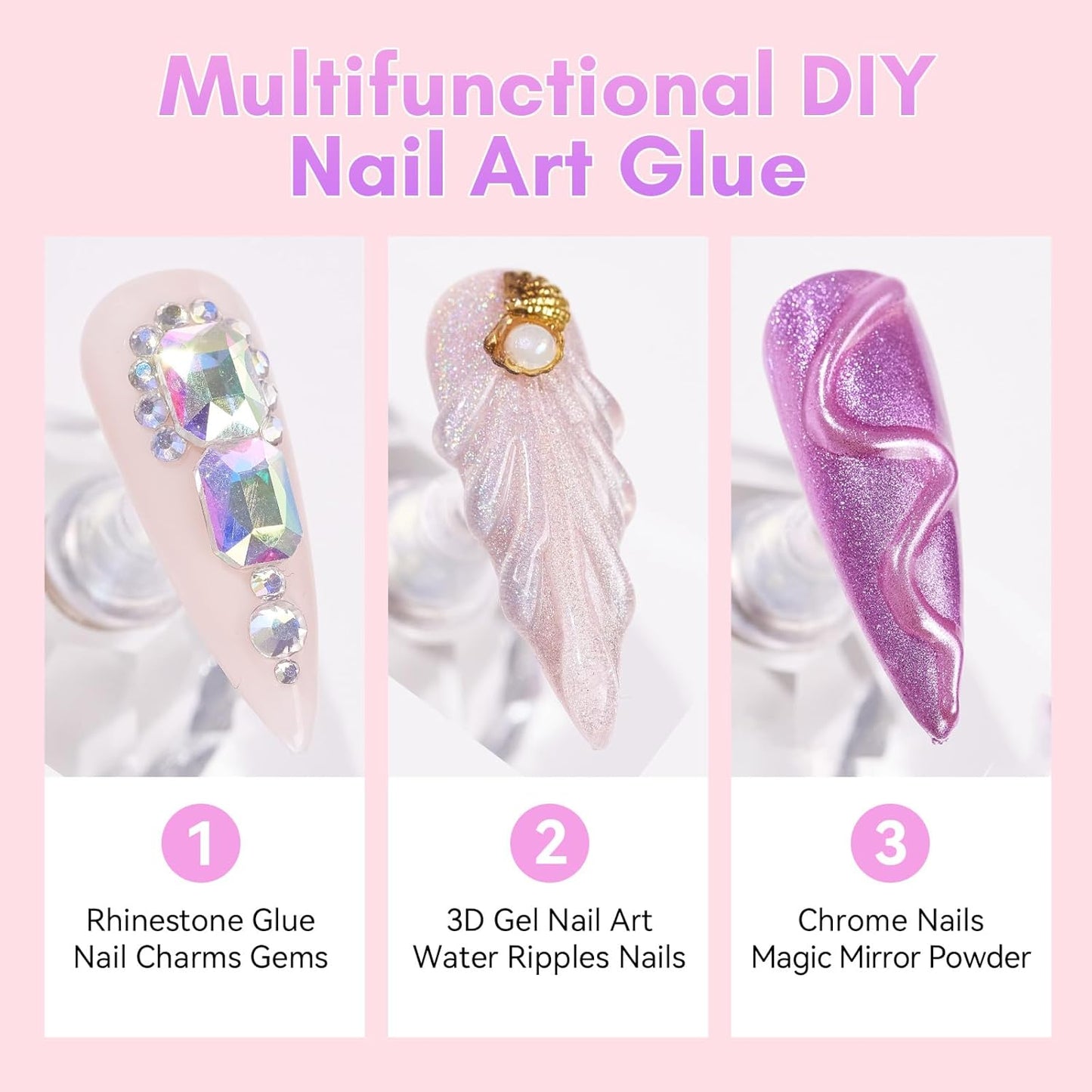 Rhinestone Nail Glue - Super Strong Gel for Nail Charms & 3D Art | 30ML UV Cured Bling Adhesive