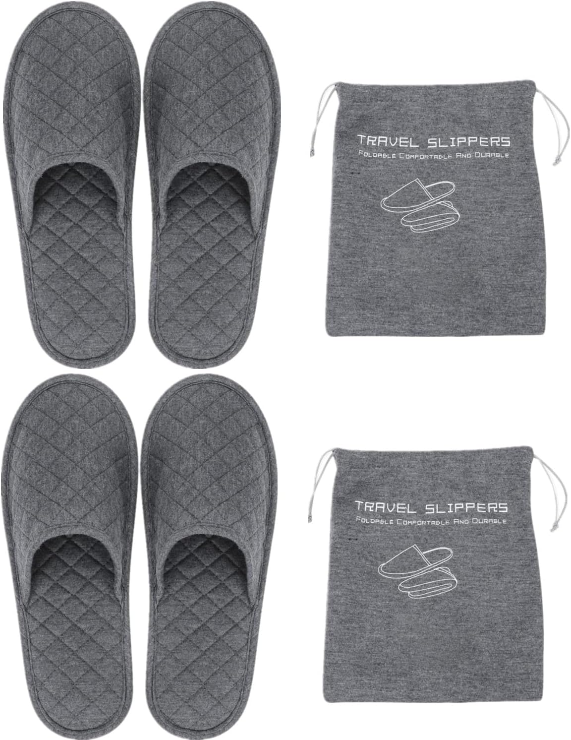Portable Travel Spa Slippers - Foldable Closed Toe Cotton Shoes | Non-Slip Indoor Footwear for Home & Hotel