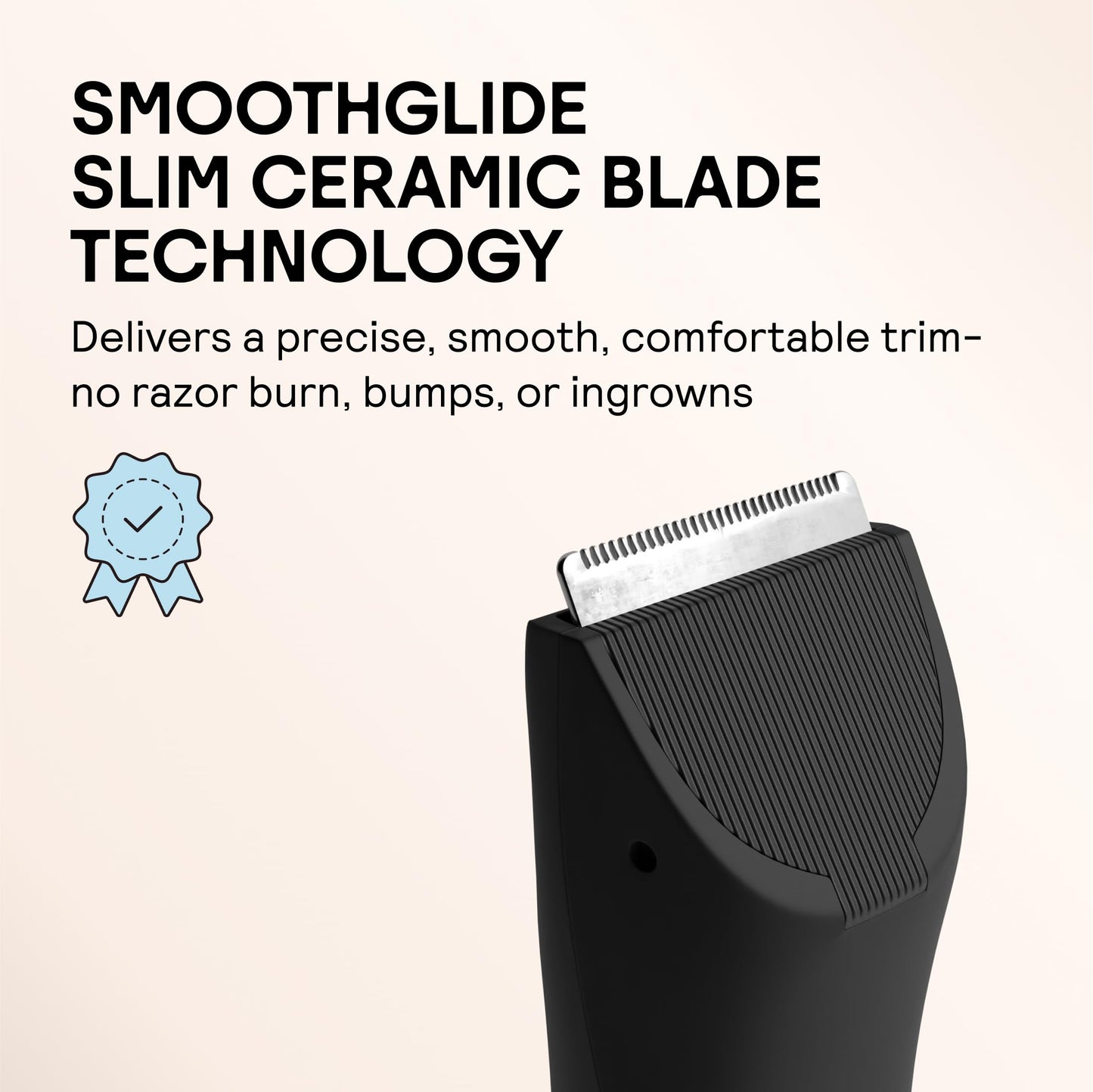MERIDIAN - Slimmer Trimmer Replacement Blade - Ceramic Blades for Electric Body & Pubic Hair Trimmer, Onyx, 1 Pack